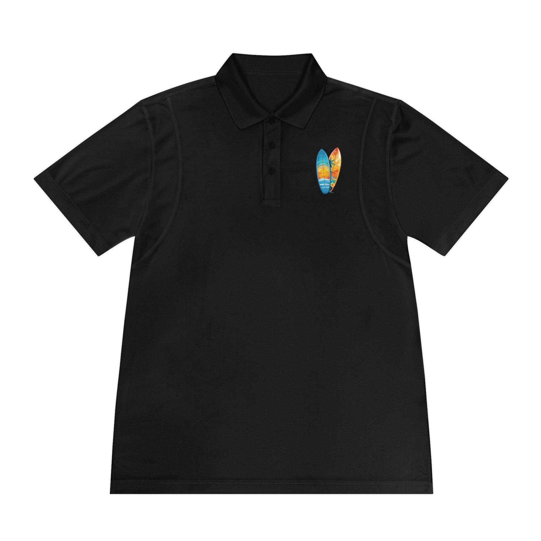 Sunset Beach Polo Shirt — Tropical Palm Surf Graphic - Etna Gift
