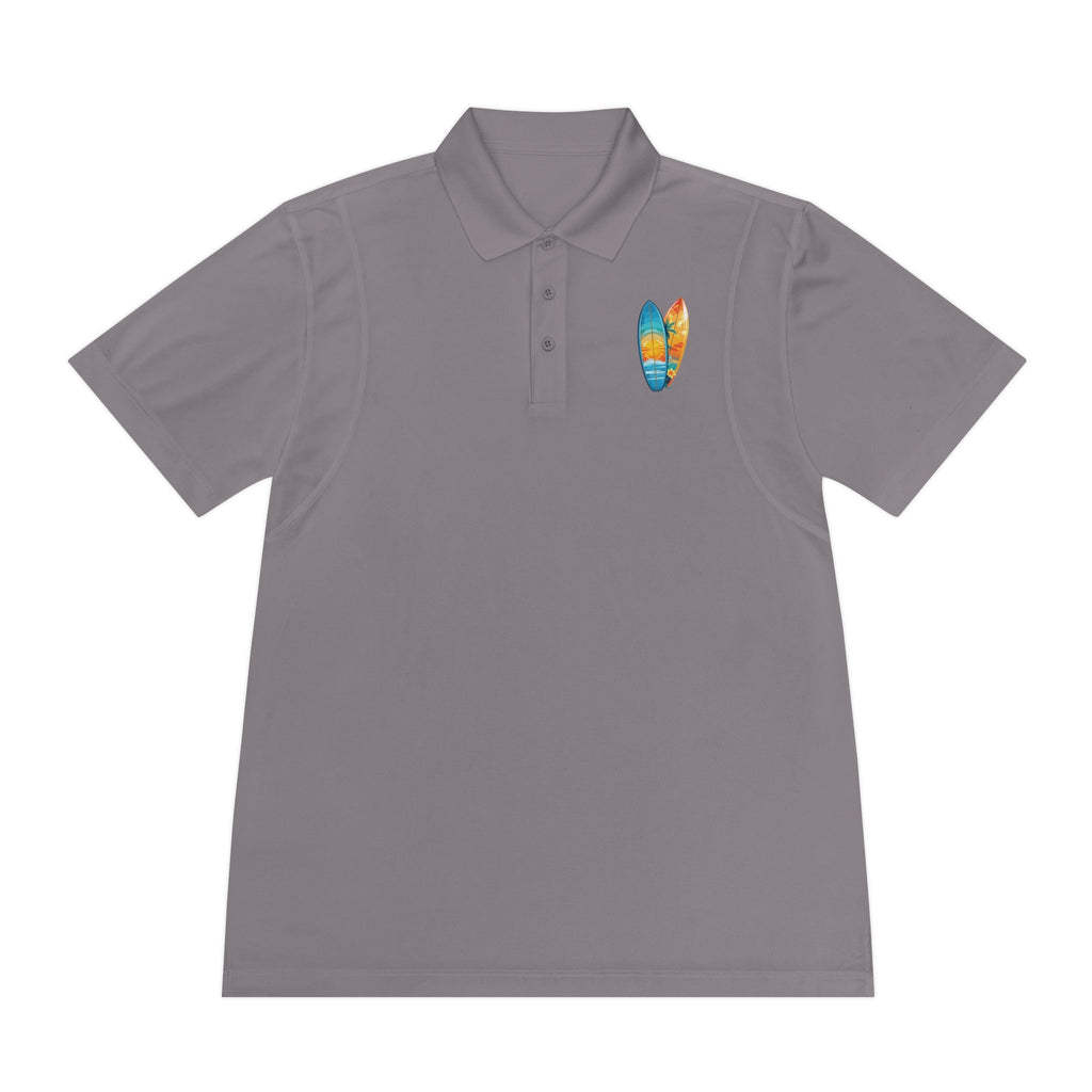 Sunset Beach Polo Shirt — Tropical Palm Surf Graphic - Etna Gift