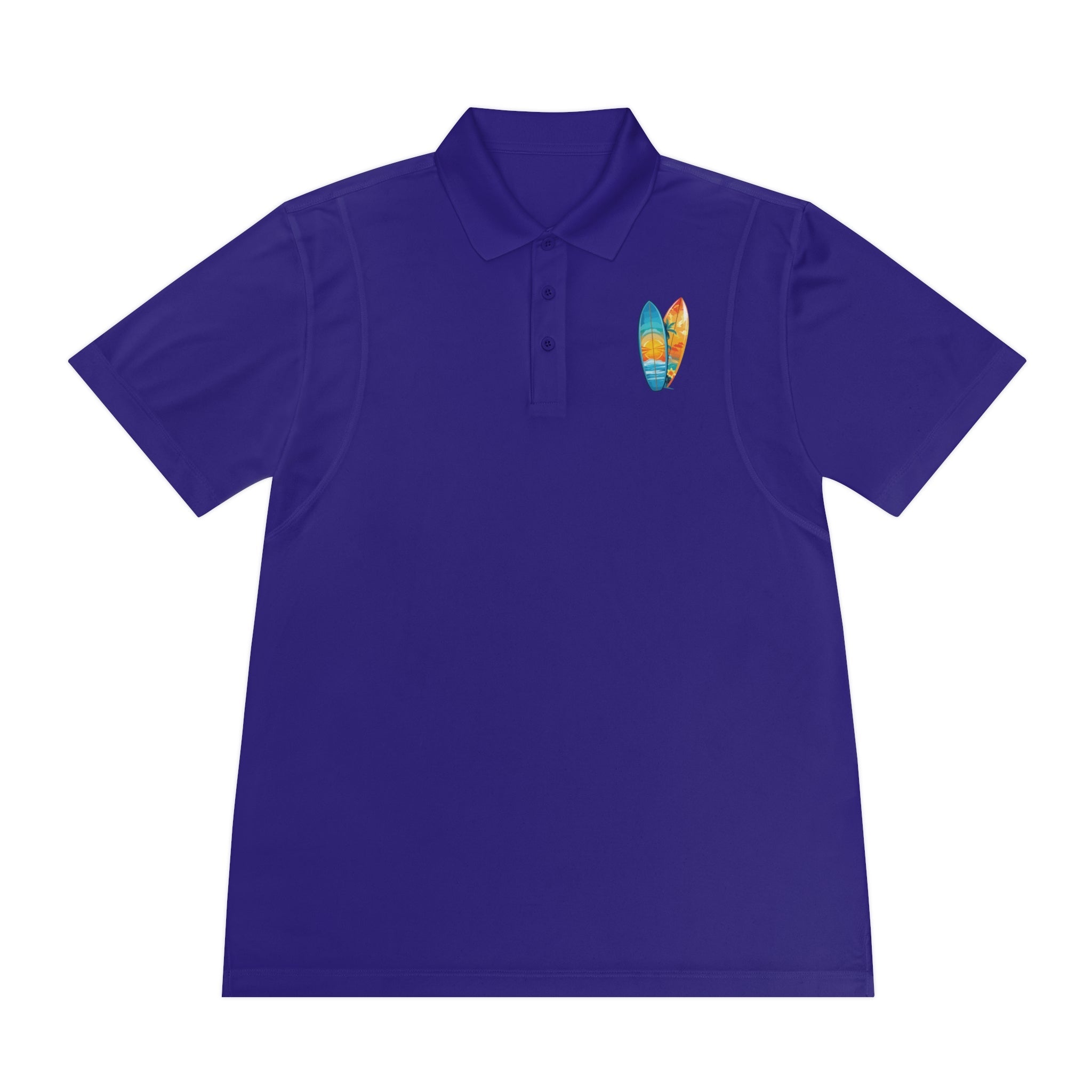 Sunset Beach Polo Shirt — Tropical Palm Surf Graphic - Etna Gift