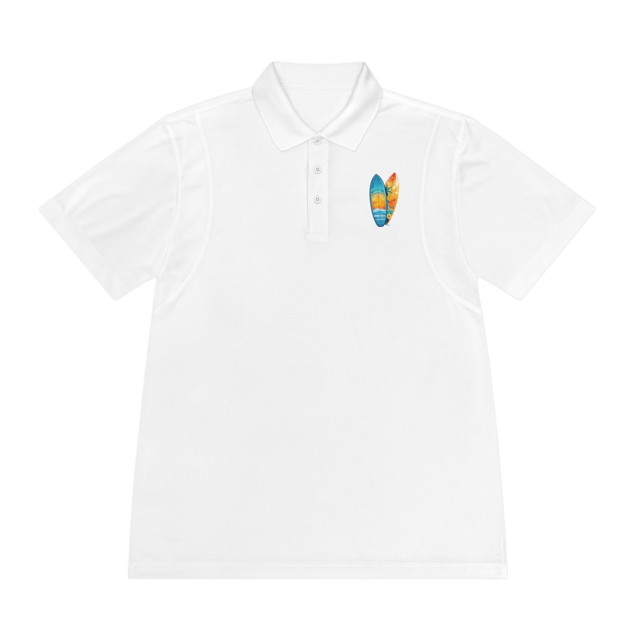 Sunset Beach Polo Shirt — Tropical Palm Surf Graphic - Etna Gift