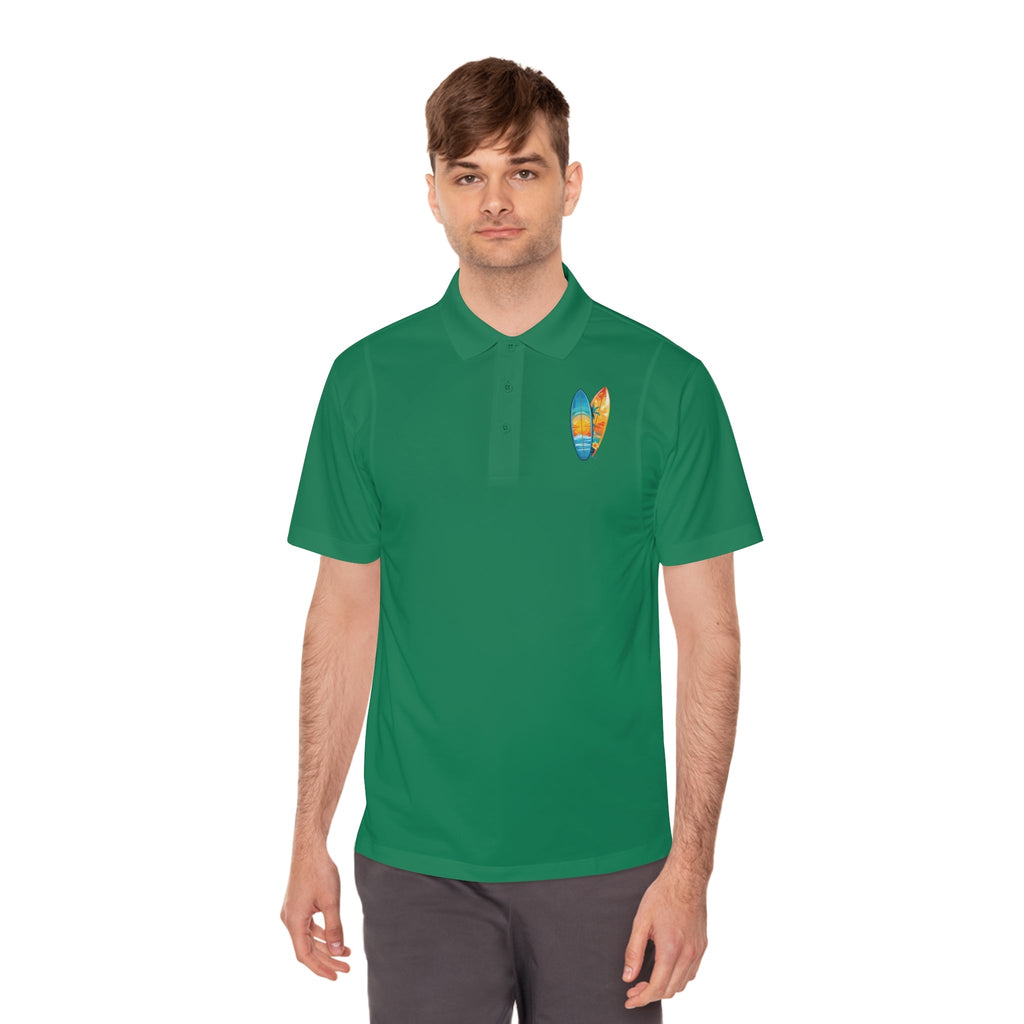 Sunset Beach Polo Shirt — Tropical Palm Surf Graphic - Etna Gift