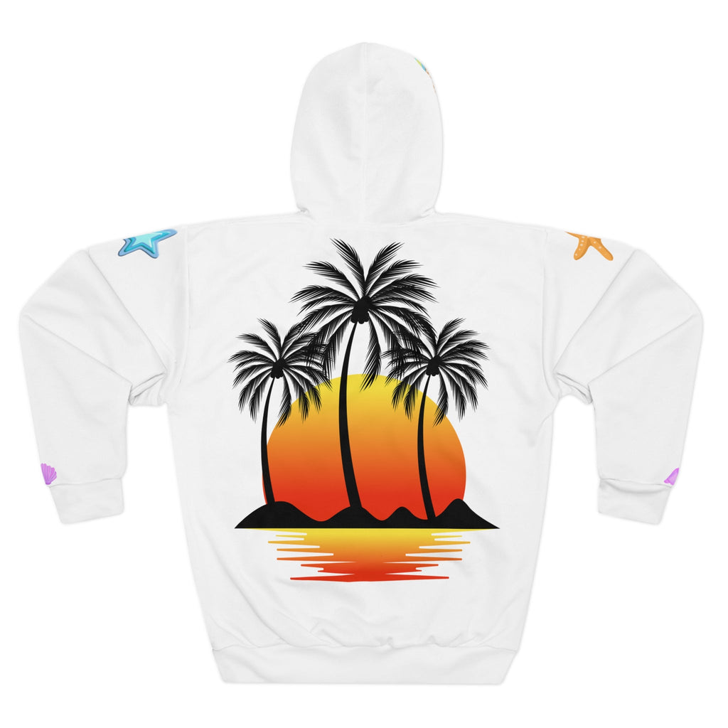 Sunset Palm Island Hoodie Tropical Beach AOP Pullover - Etna Gift