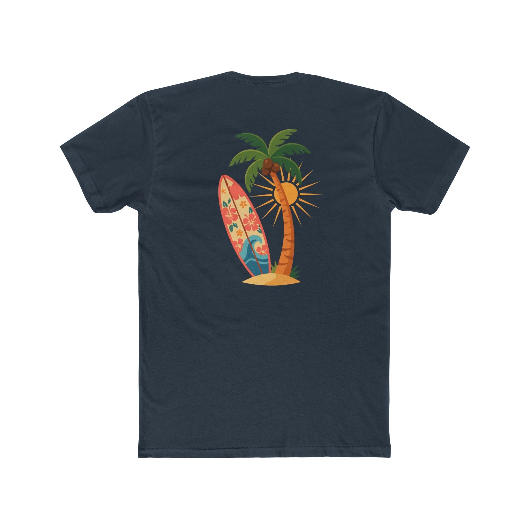 Surf Palm Tree T-Shirt — Tropical Surfboard Beach Tee - Etna Gift