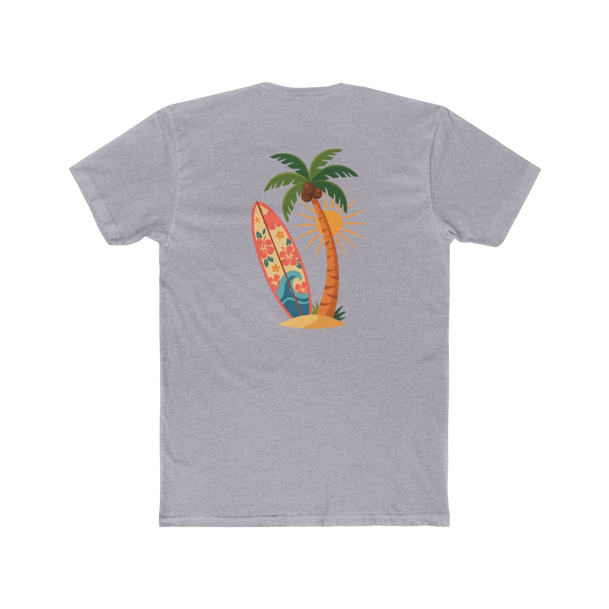 Surf Palm Tree T-Shirt — Tropical Surfboard Beach Tee - Etna Gift