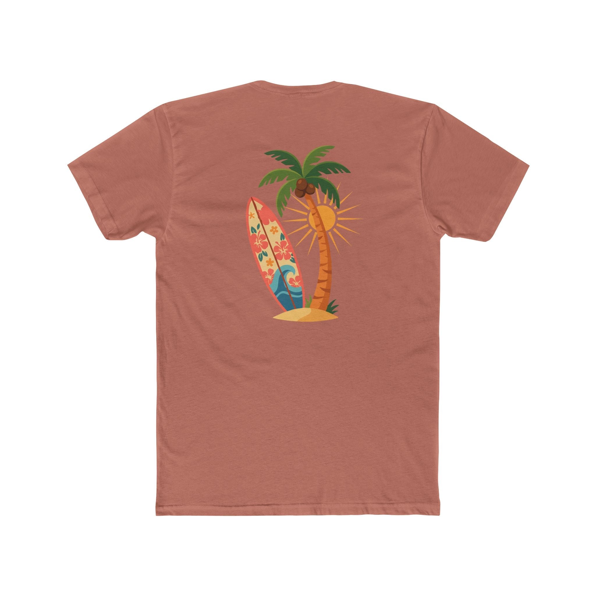 Surf Palm Tree T-Shirt — Tropical Surfboard Beach Tee - Etna Gift