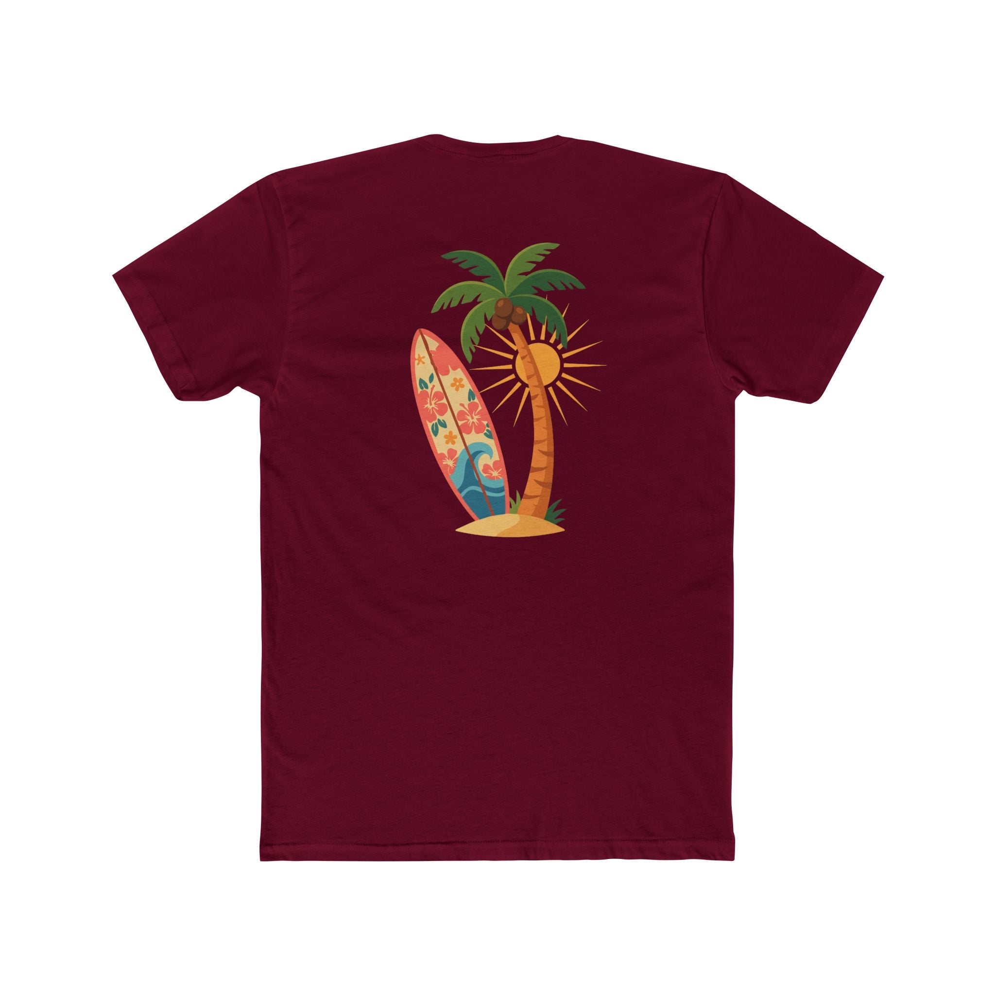 Surf Palm Tree T-Shirt — Tropical Surfboard Beach Tee - Etna Gift