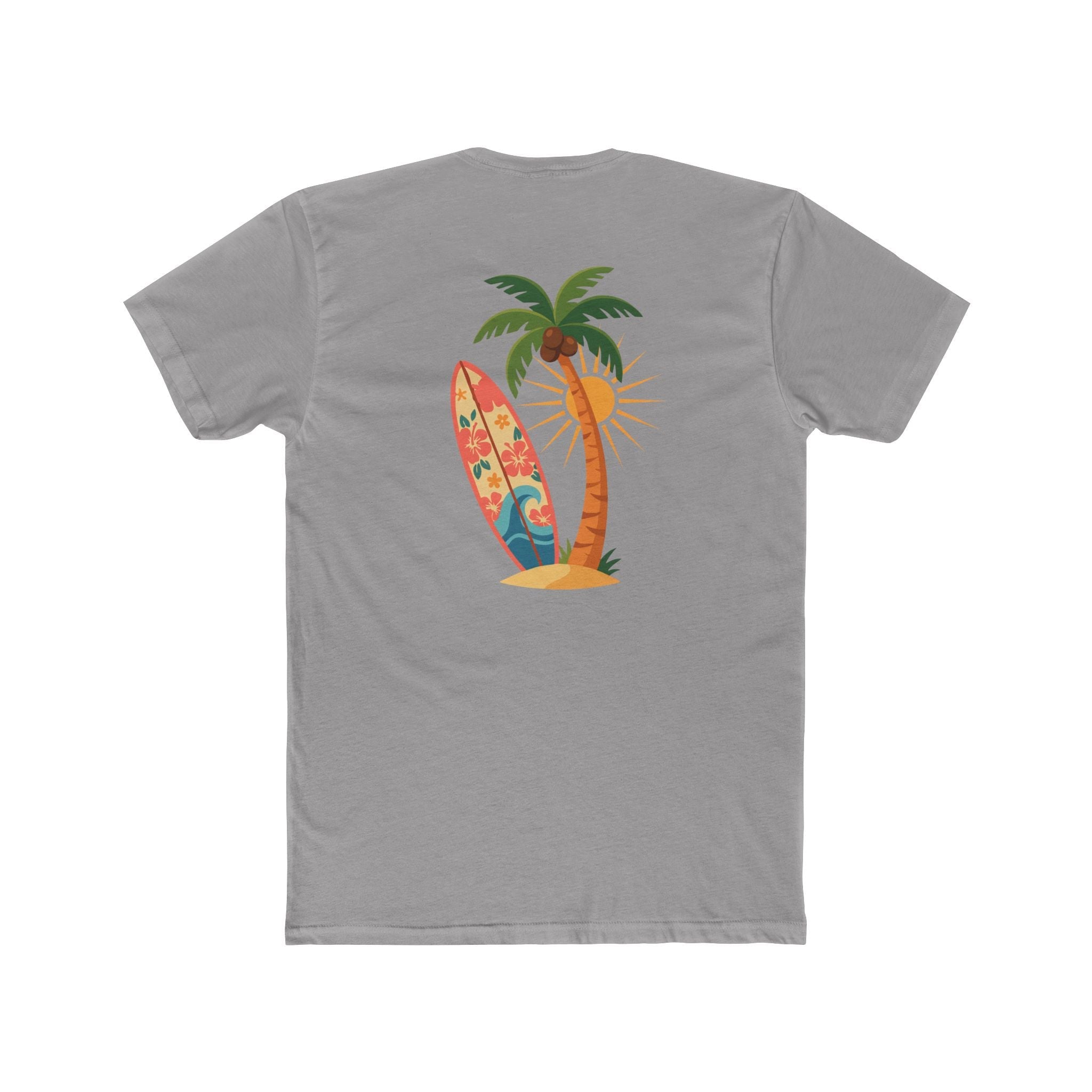 Surf Palm Tree T-Shirt — Tropical Surfboard Beach Tee - Etna Gift