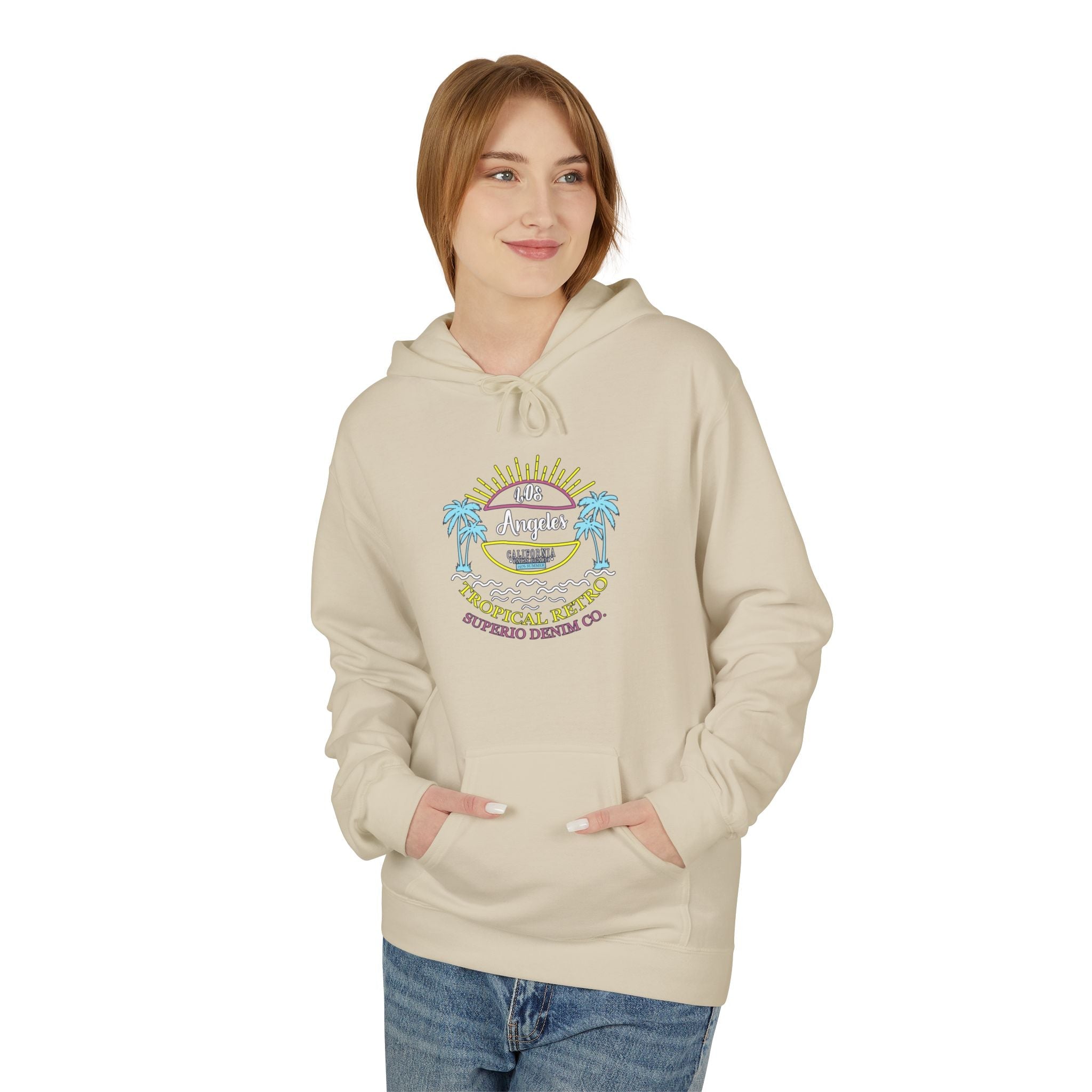 Surf Vibes Hoodie Coastal Palms & Sunset Graphic - Etna Gift