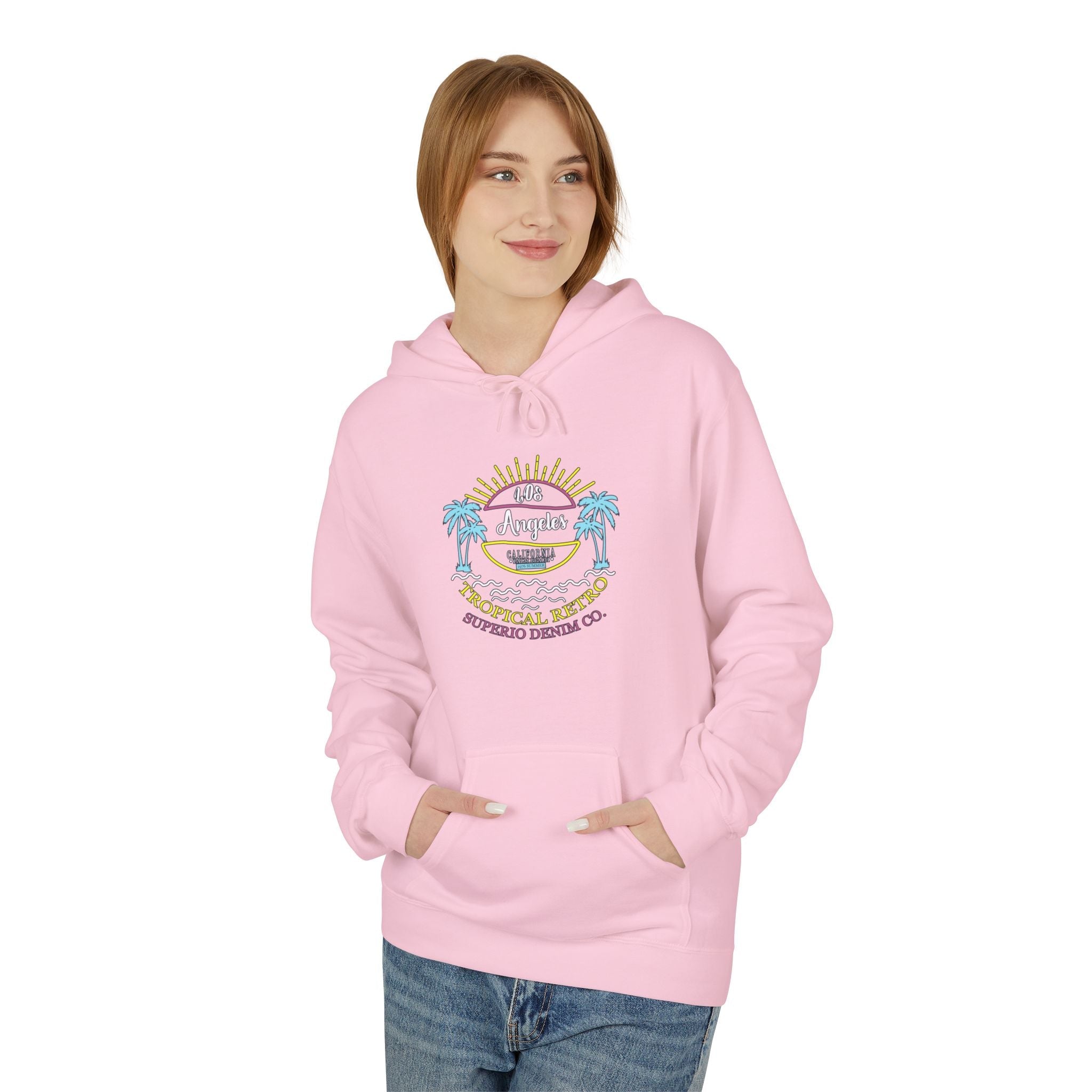 Surf Vibes Hoodie Coastal Palms & Sunset Graphic - Etna Gift