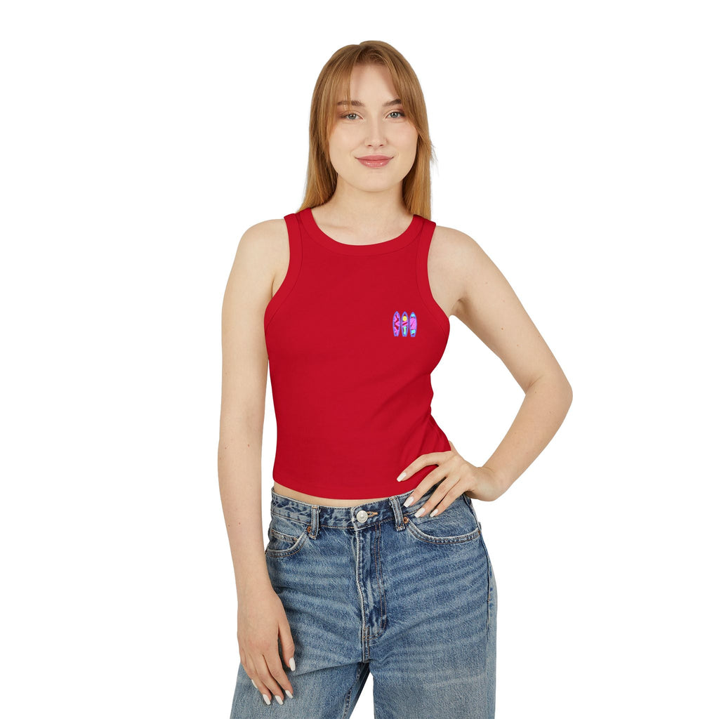 Surfboard Graphic Racer Tank Top — "Miami" Cute Beach Vibes - Etna Gift