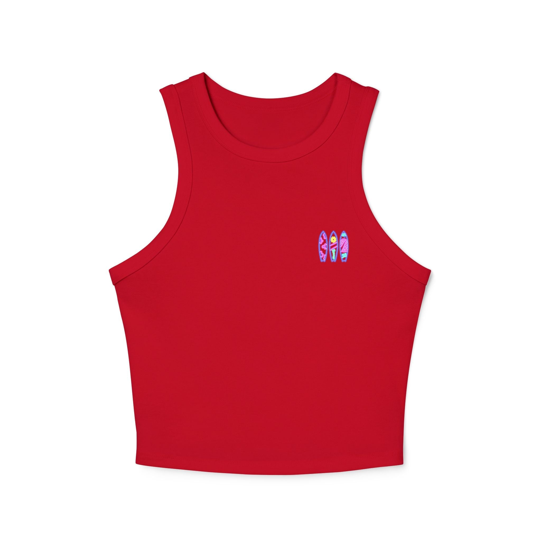 Surfboard Graphic Racer Tank Top — "Miami" Cute Beach Vibes - Etna Gift