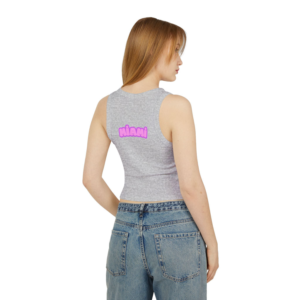 Surfboard Graphic Racer Tank Top — "Miami" Cute Beach Vibes - Etna Gift