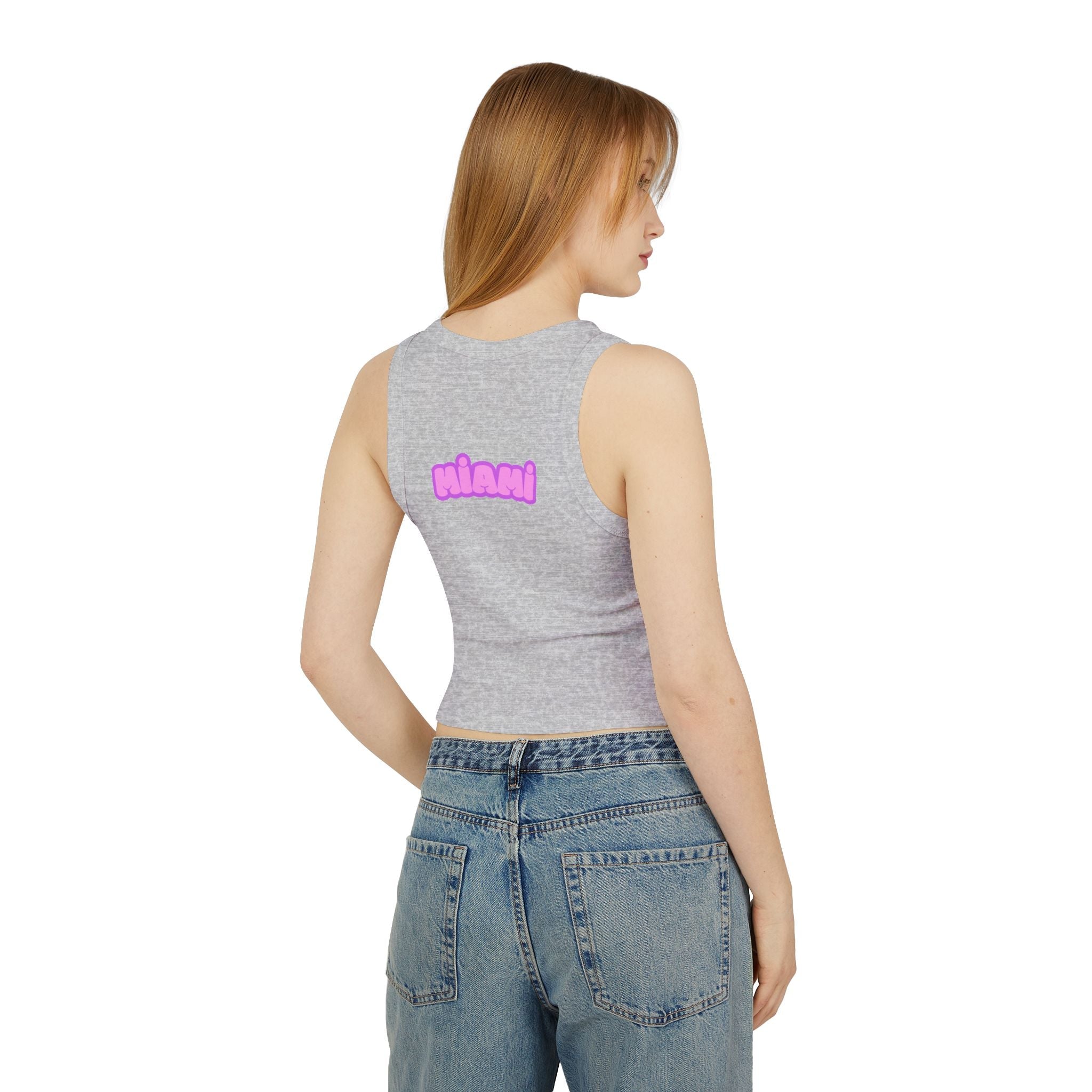 Surfboard Graphic Racer Tank Top — "Miami" Cute Beach Vibes - Etna Gift