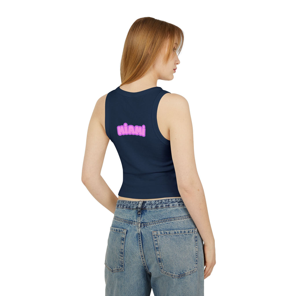 Surfboard Graphic Racer Tank Top — "Miami" Cute Beach Vibes - Etna Gift