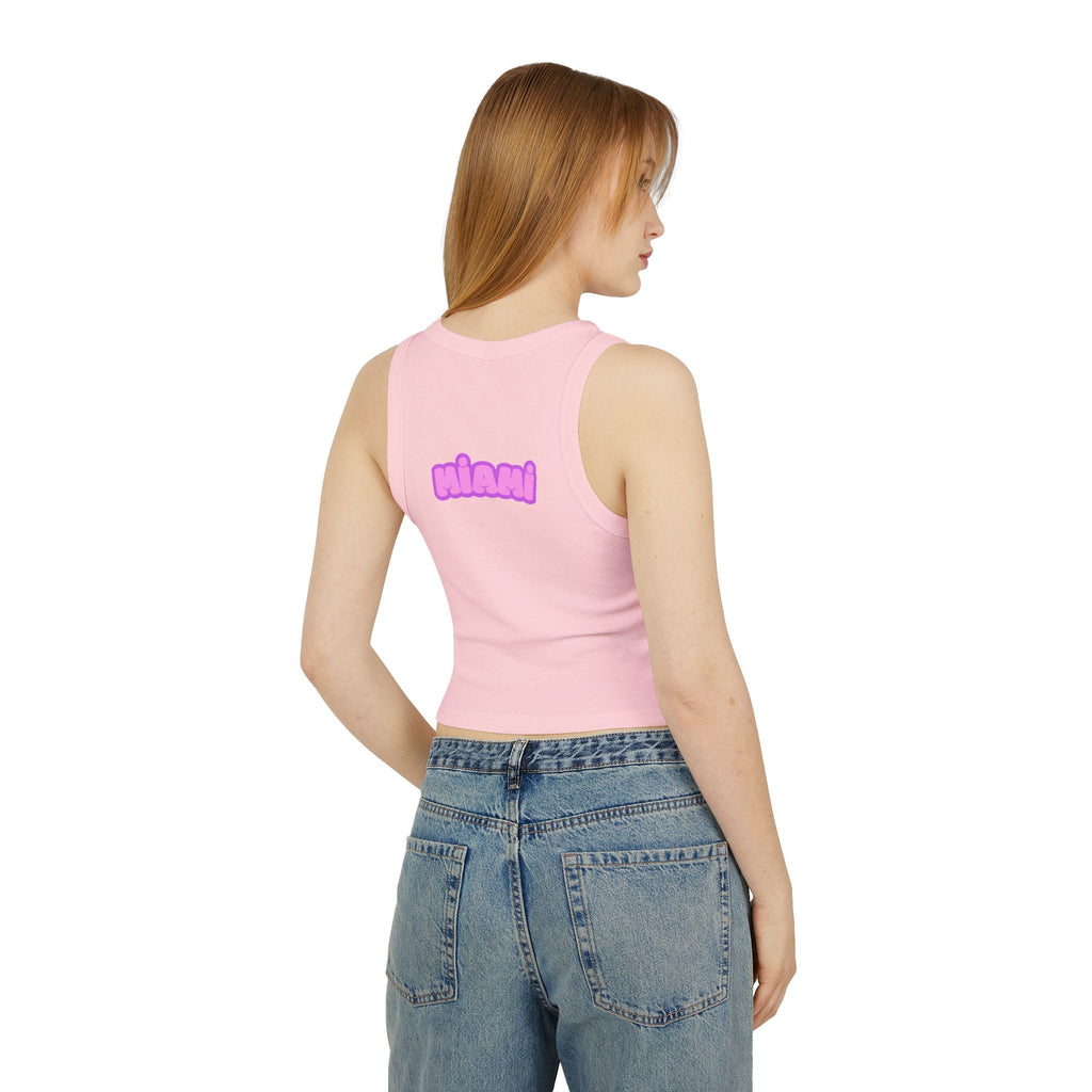 Surfboard Graphic Racer Tank Top — "Miami" Cute Beach Vibes - Etna Gift