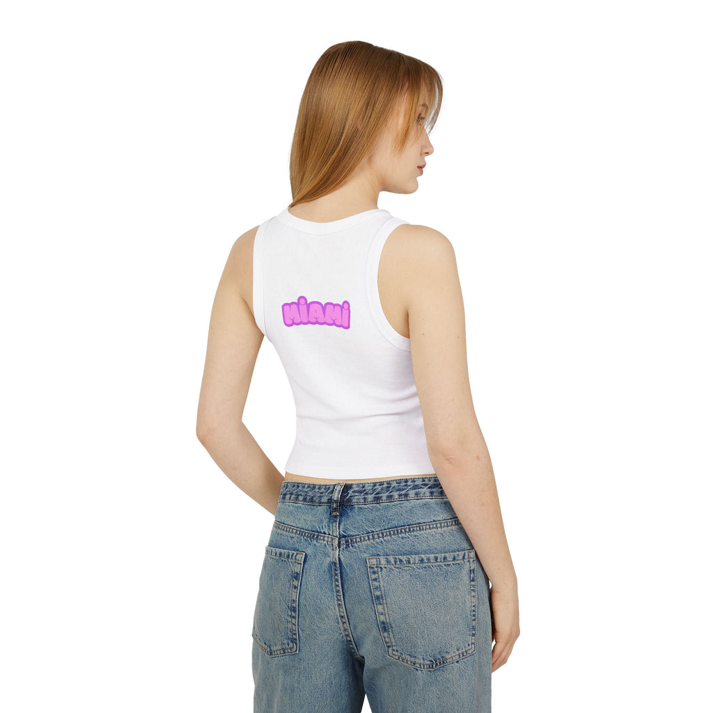 Surfboard Graphic Racer Tank Top — "Miami" Cute Beach Vibes - Etna Gift
