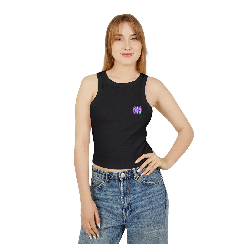 Surfboard Graphic Racer Tank Top — "Miami" Cute Beach Vibes - Etna Gift