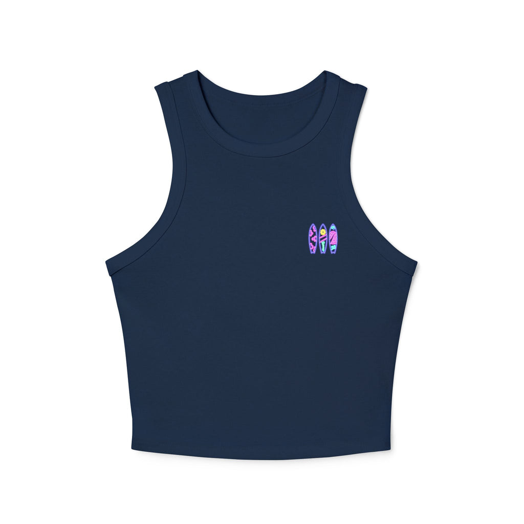 Surfboard Graphic Racer Tank Top — "Miami" Cute Beach Vibes - Etna Gift