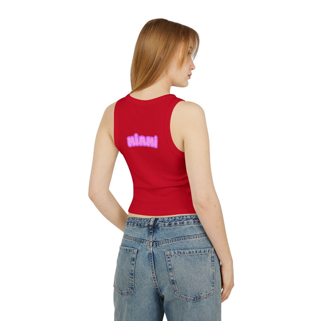 Surfboard Graphic Racer Tank Top — "Miami" Cute Beach Vibes - Etna Gift
