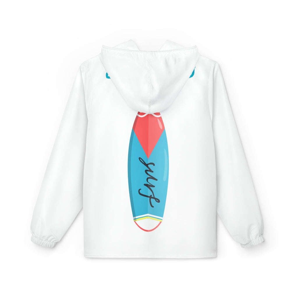 Surfboard Graphic Windbreaker Jacket Retro Blue & Pink Surf Design - Etna Gift