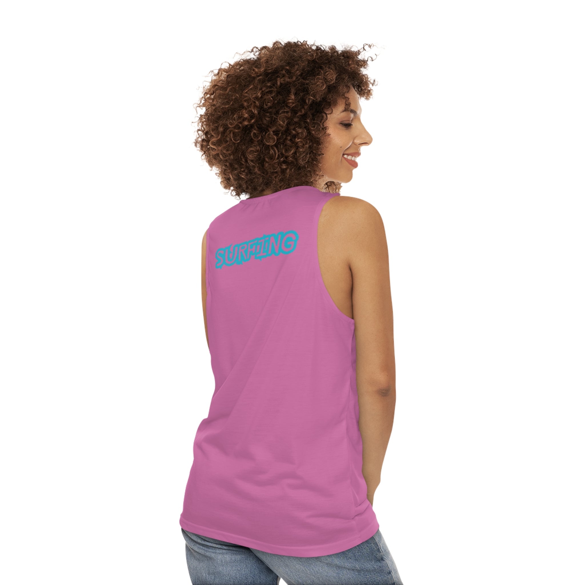 Surfboard Palm Tank Top Tropical Surfing Beach Vibes - Etna Gift