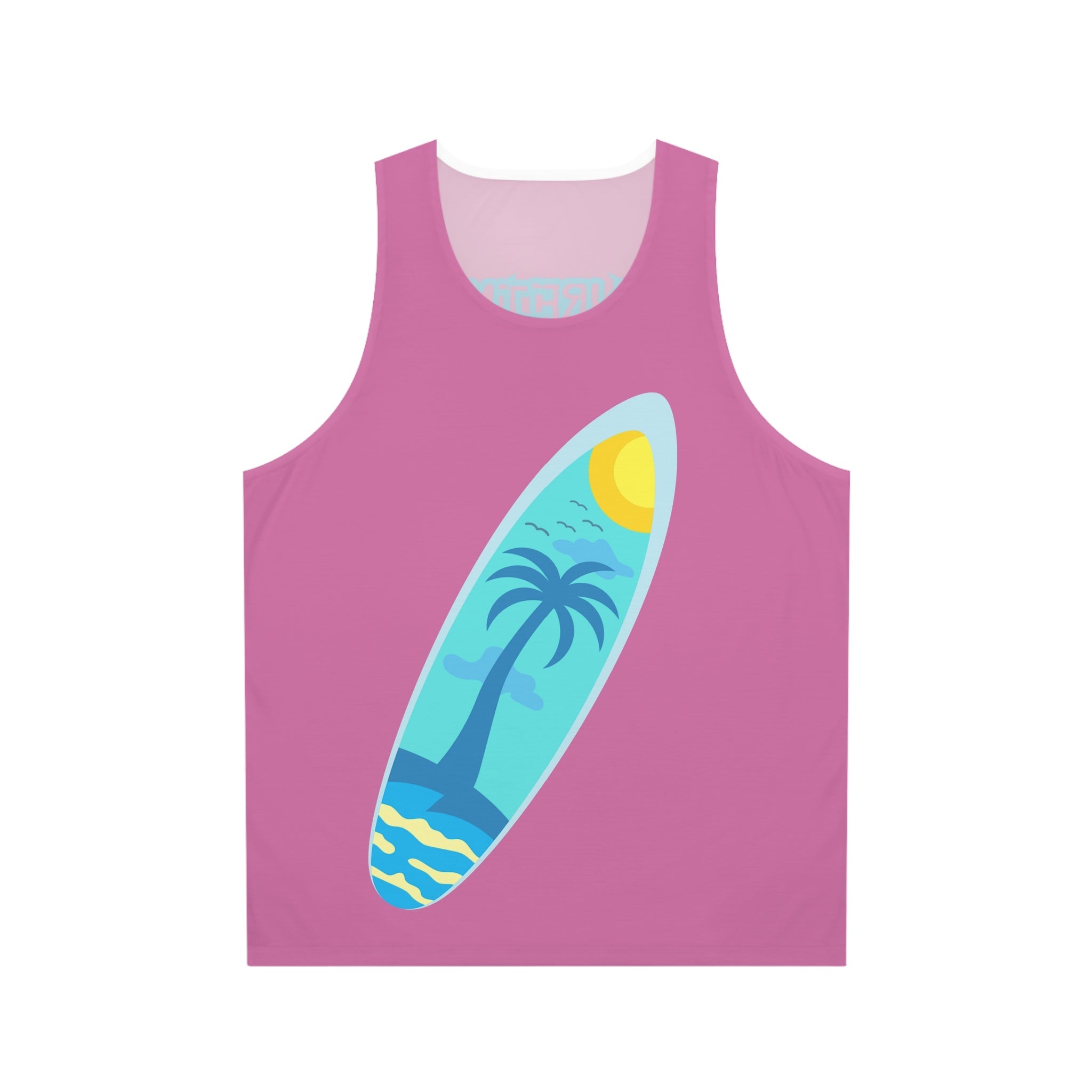 Surfboard Palm Tank Top Tropical Surfing Beach Vibes - Etna Gift