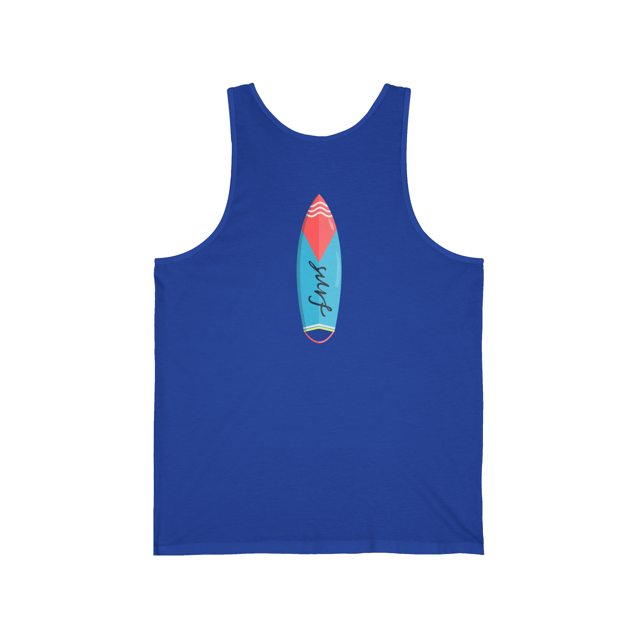 Surfboard Tank Top Beach Vibes Summer Tank with Colorful Surfboard Design - Etna Gift