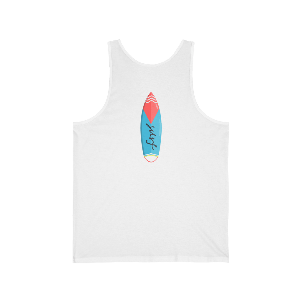 Surfboard Tank Top Beach Vibes Summer Tank with Colorful Surfboard Design - Etna Gift