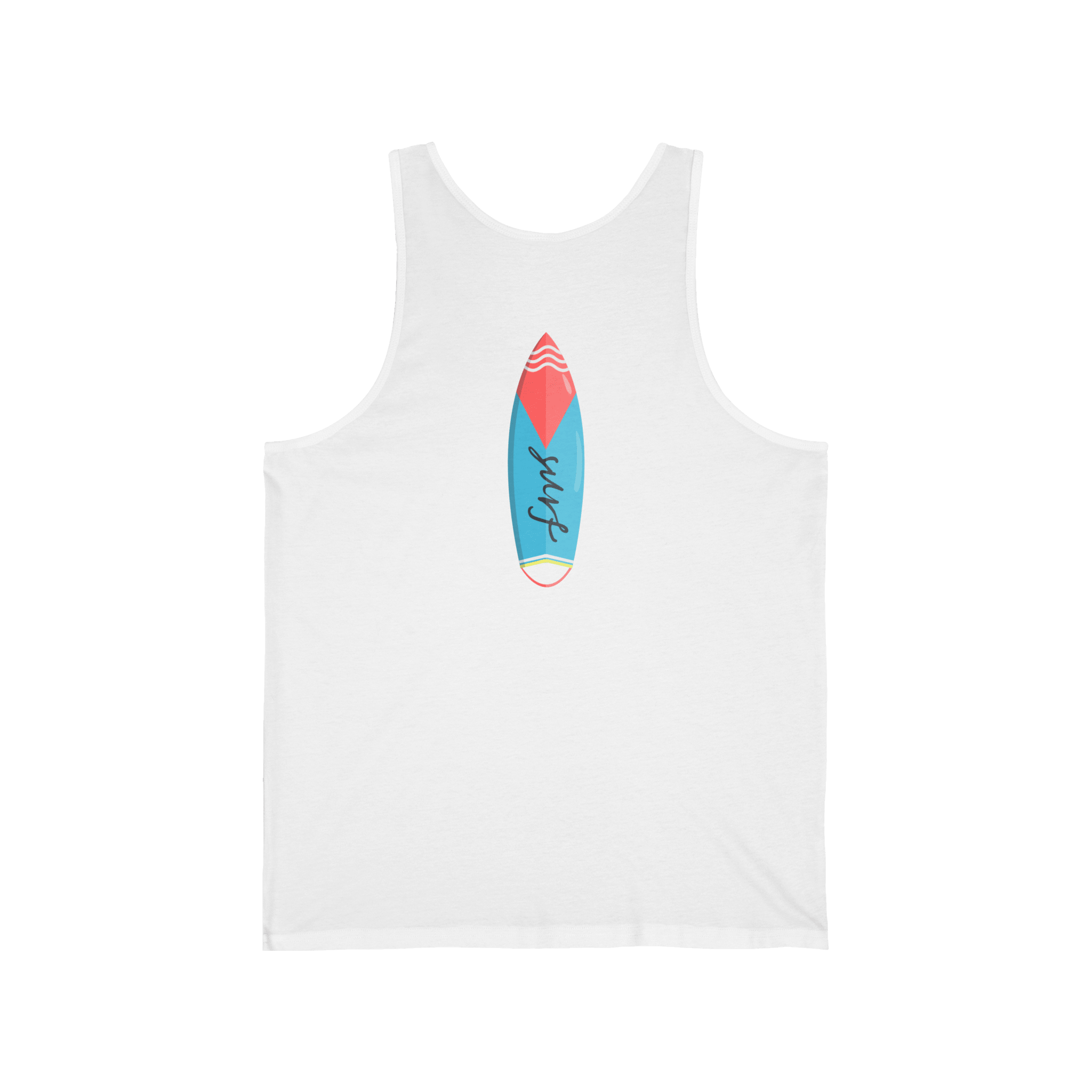 Surfboard Tank Top Beach Vibes Summer Tank with Colorful Surfboard Design - Etna Gift