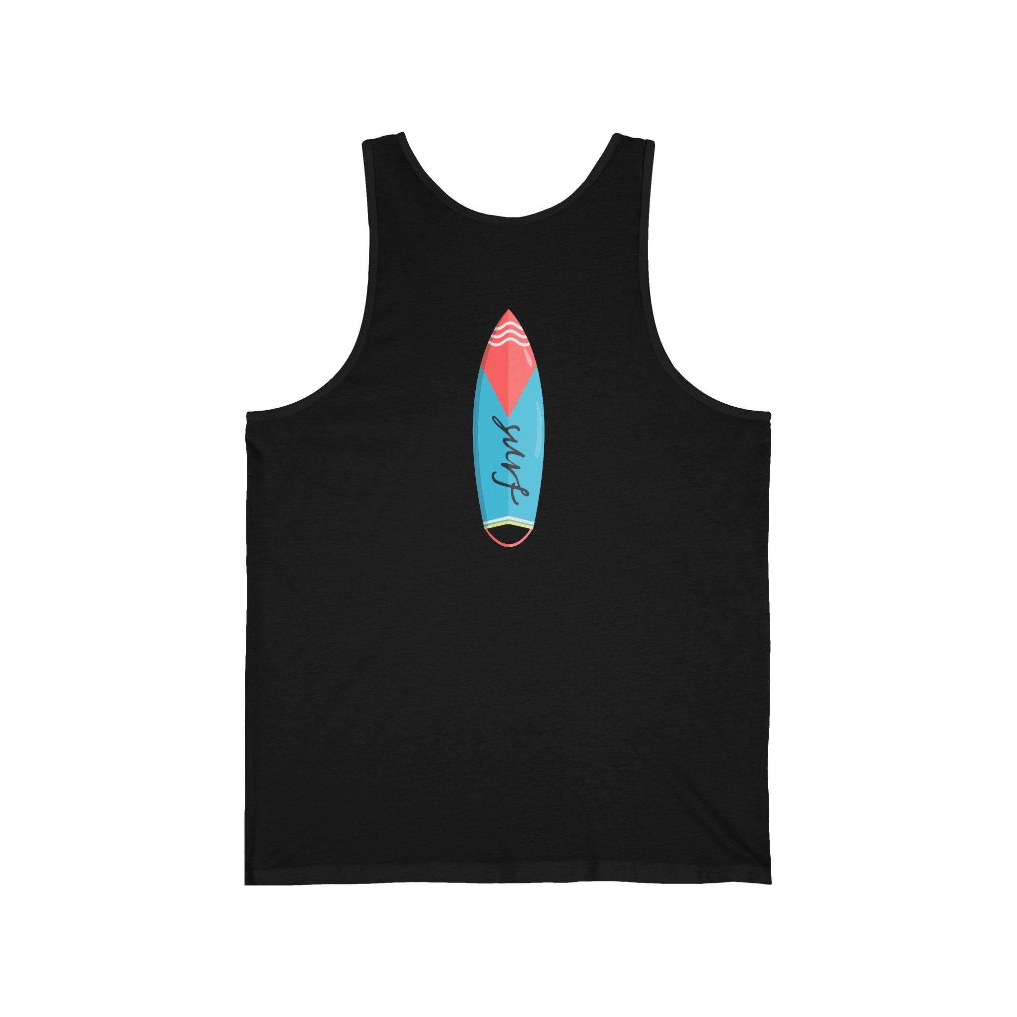 Surfboard Tank Top Beach Vibes Summer Tank with Colorful Surfboard Design - Etna Gift
