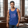 Surfboard Tank Top Beach Vibes Summer Tank with Colorful Surfboard Design - Etna Gift