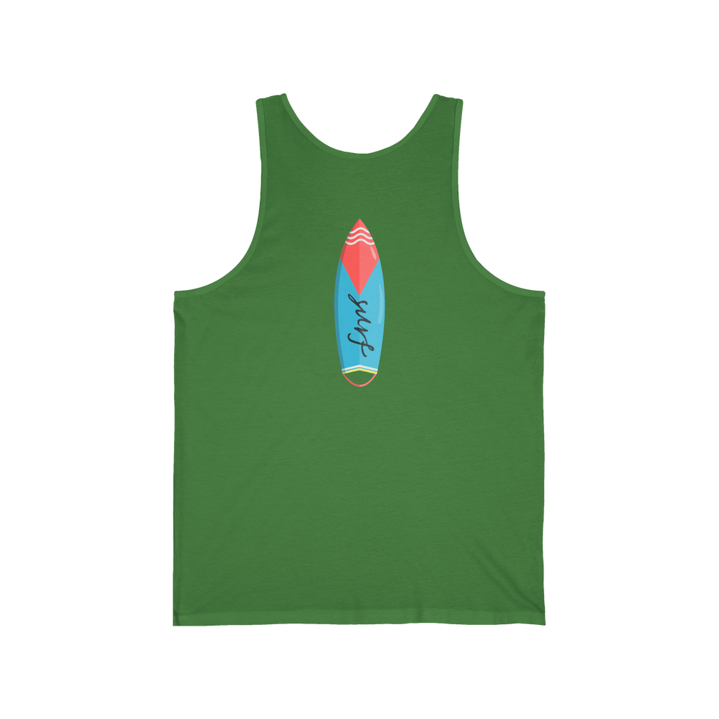 Surfboard Tank Top Beach Vibes Summer Tank with Colorful Surfboard Design - Etna Gift