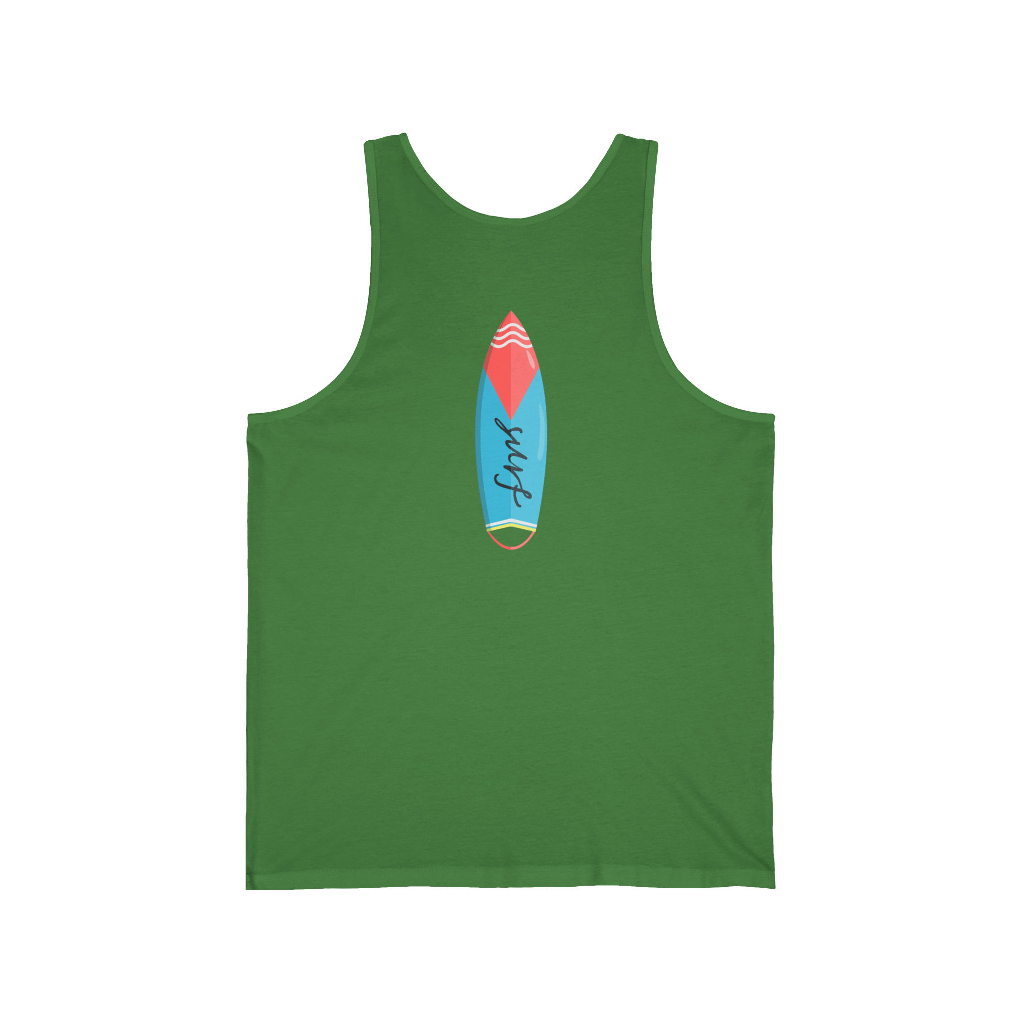 Surfboard Tank Top Beach Vibes Summer Tank with Colorful Surfboard Design - Etna Gift