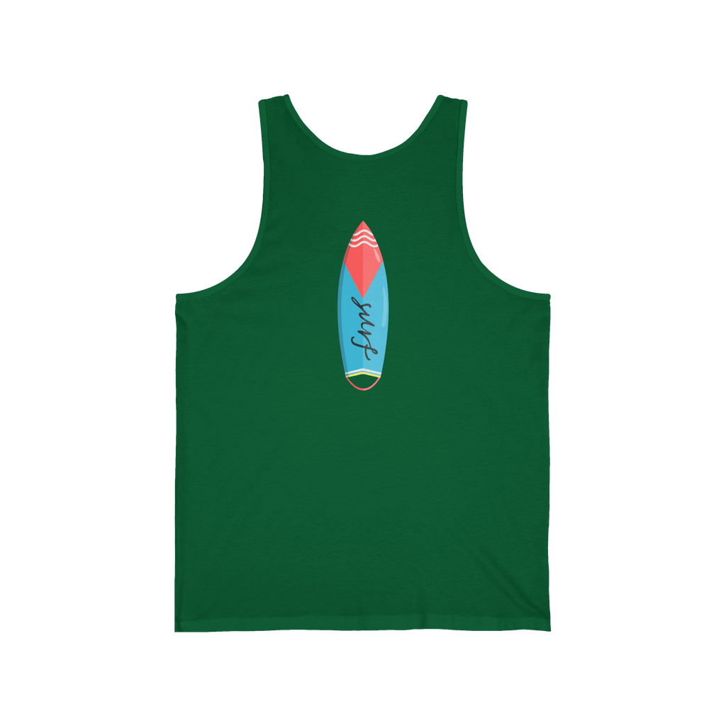 Surfboard Tank Top Beach Vibes Summer Tank with Colorful Surfboard Design - Etna Gift