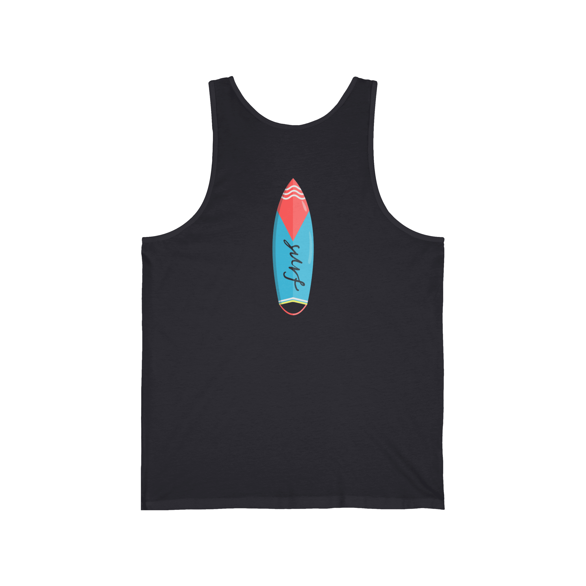 Surfboard Tank Top Beach Vibes Summer Tank with Colorful Surfboard Design - Etna Gift