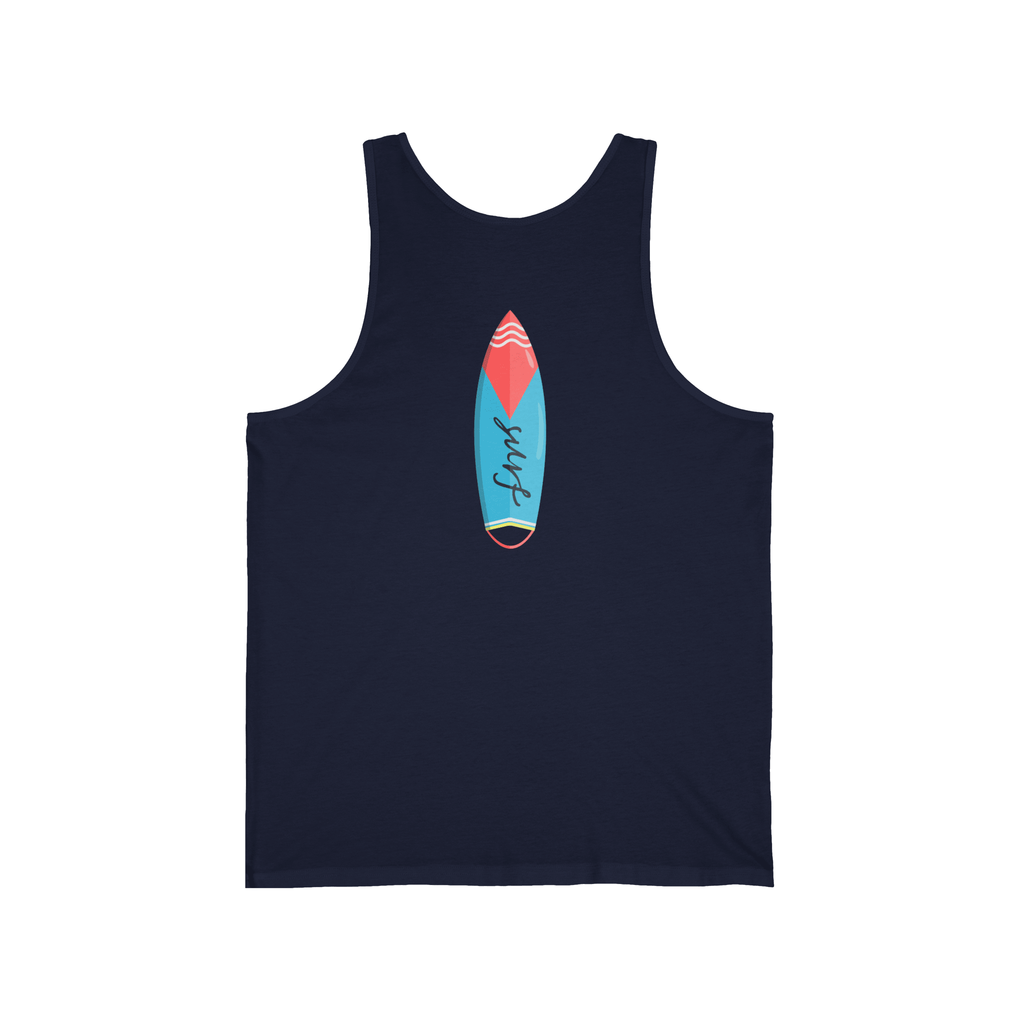 Surfboard Tank Top Beach Vibes Summer Tank with Colorful Surfboard Design - Etna Gift