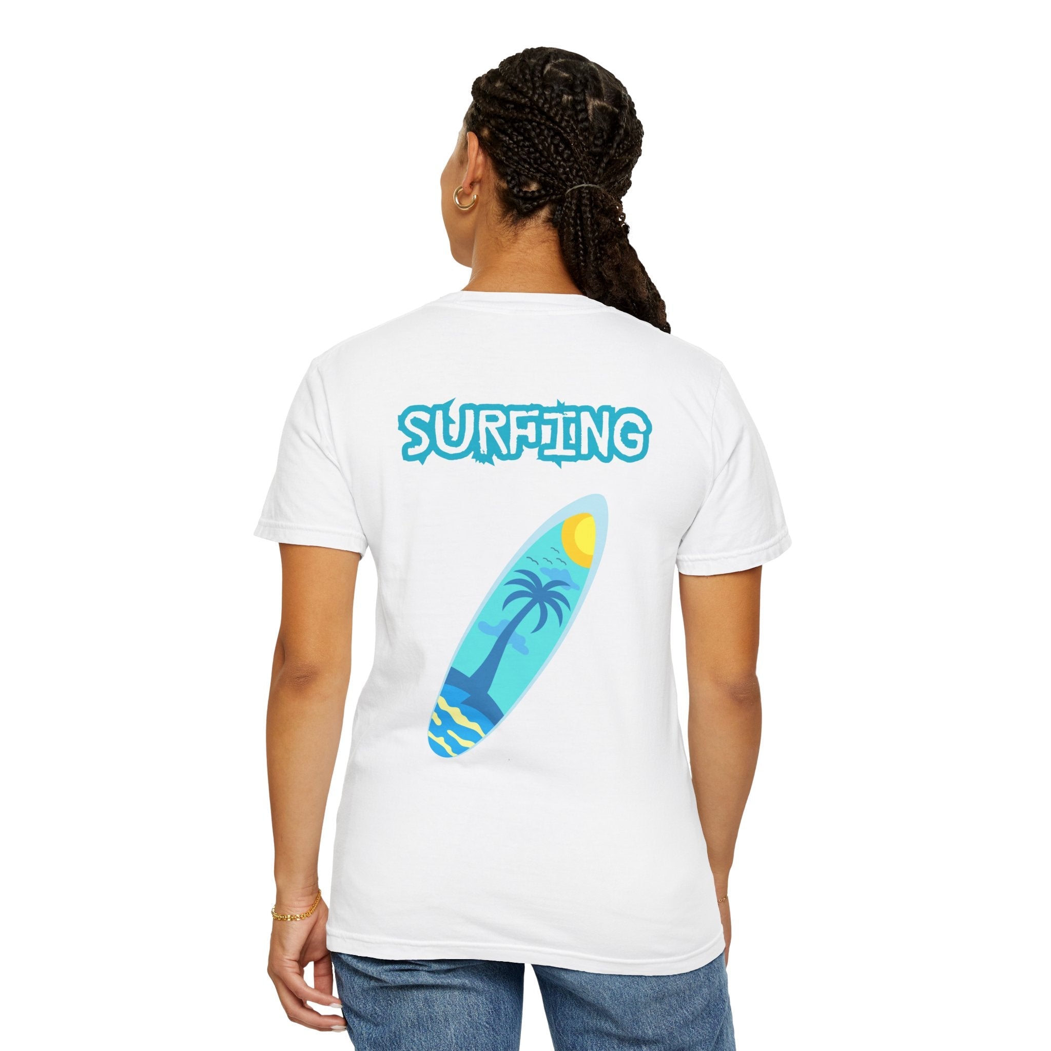 Surfing Graphic T-Shirt Tropical Surfboard Design - Etna Gift