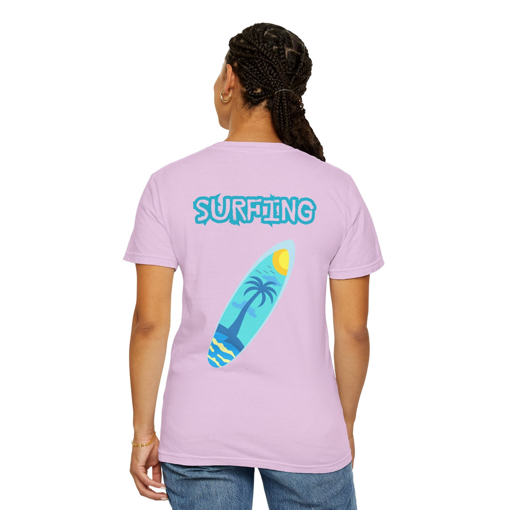 Surfing Graphic T-Shirt Tropical Surfboard Design - Etna Gift