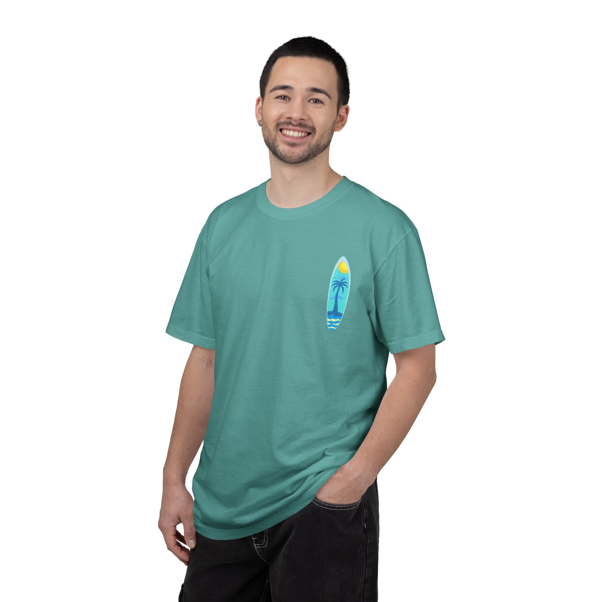 Surfing Graphic T-Shirt Tropical Surfboard Design - Etna Gift