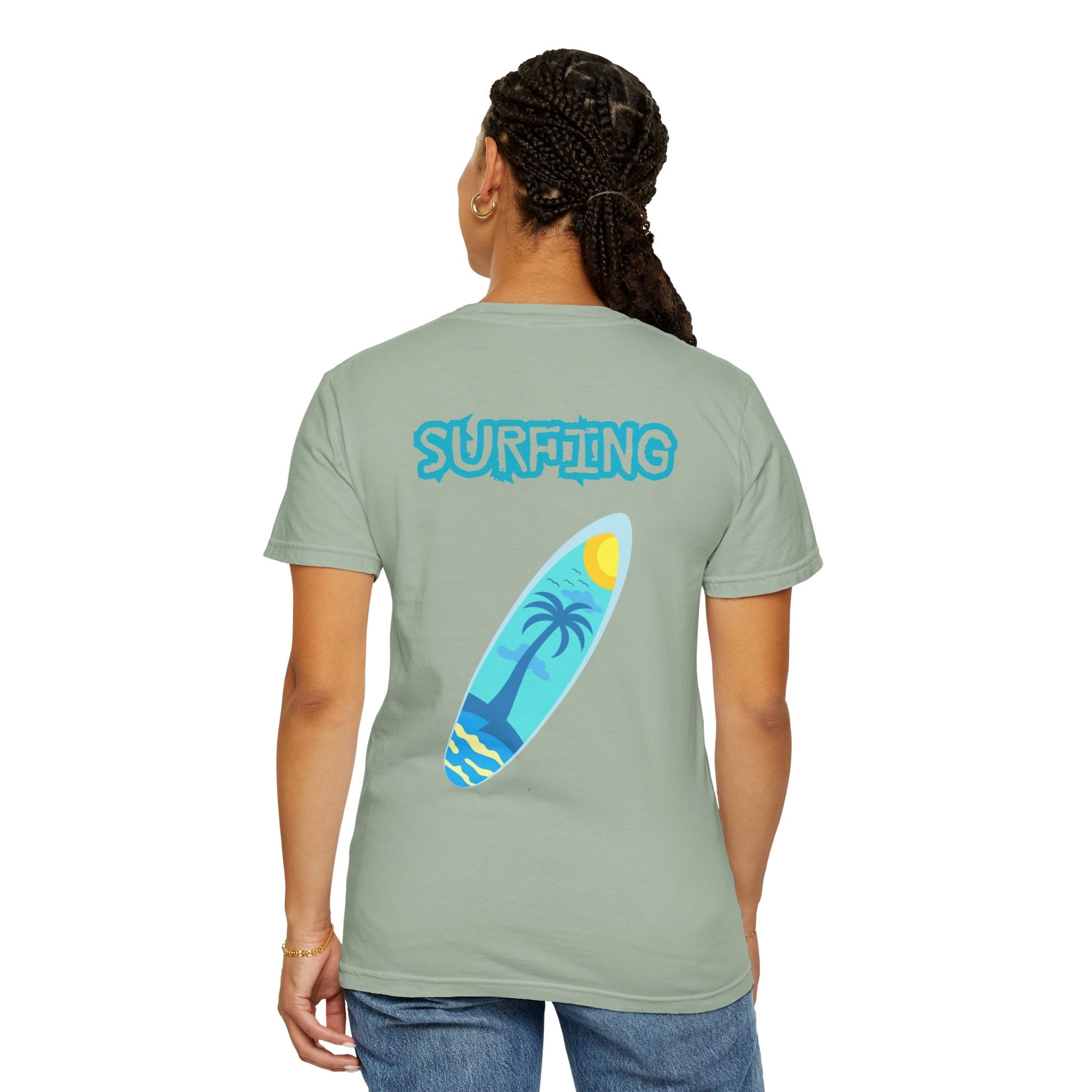 Surfing Graphic T-Shirt Tropical Surfboard Design - Etna Gift