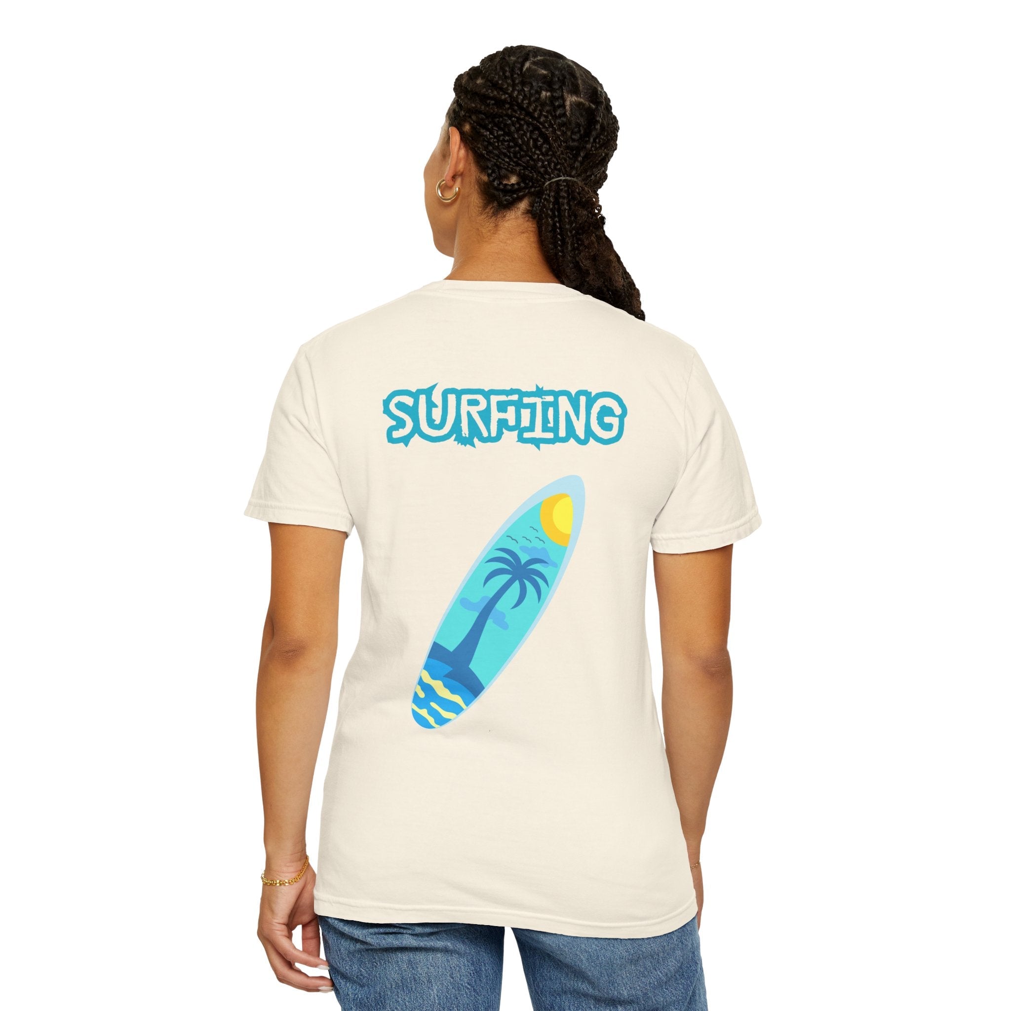 Surfing Graphic T-Shirt Tropical Surfboard Design - Etna Gift