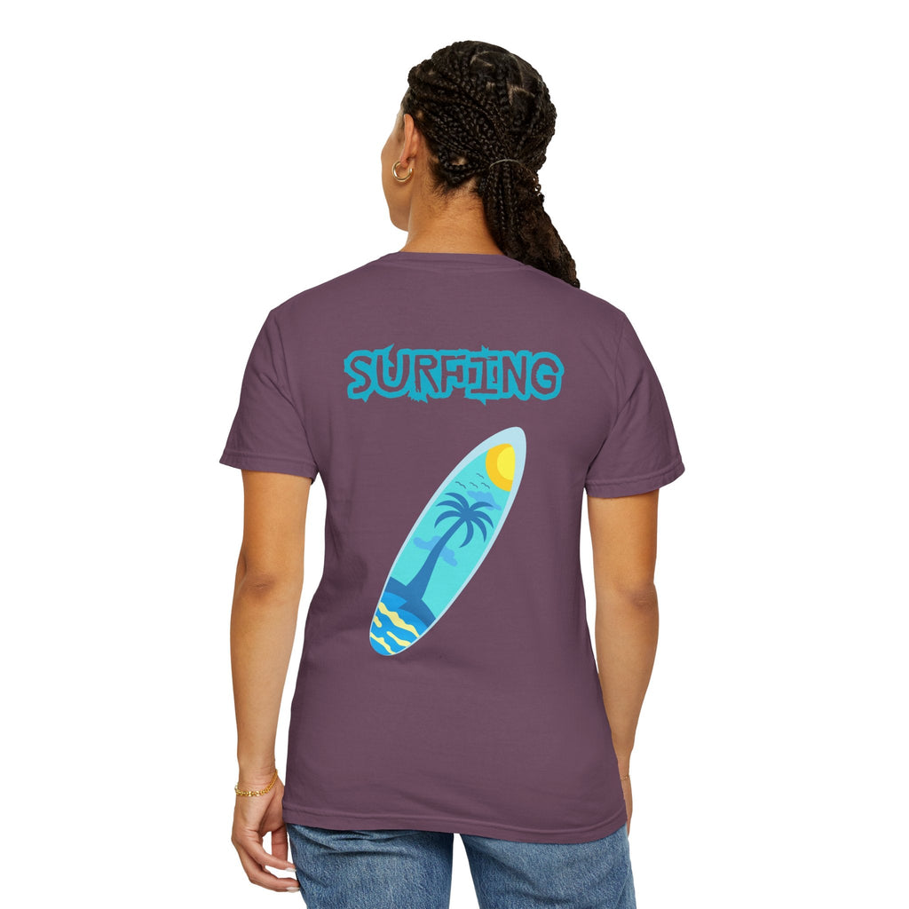 Surfing Graphic T-Shirt Tropical Surfboard Design - Etna Gift