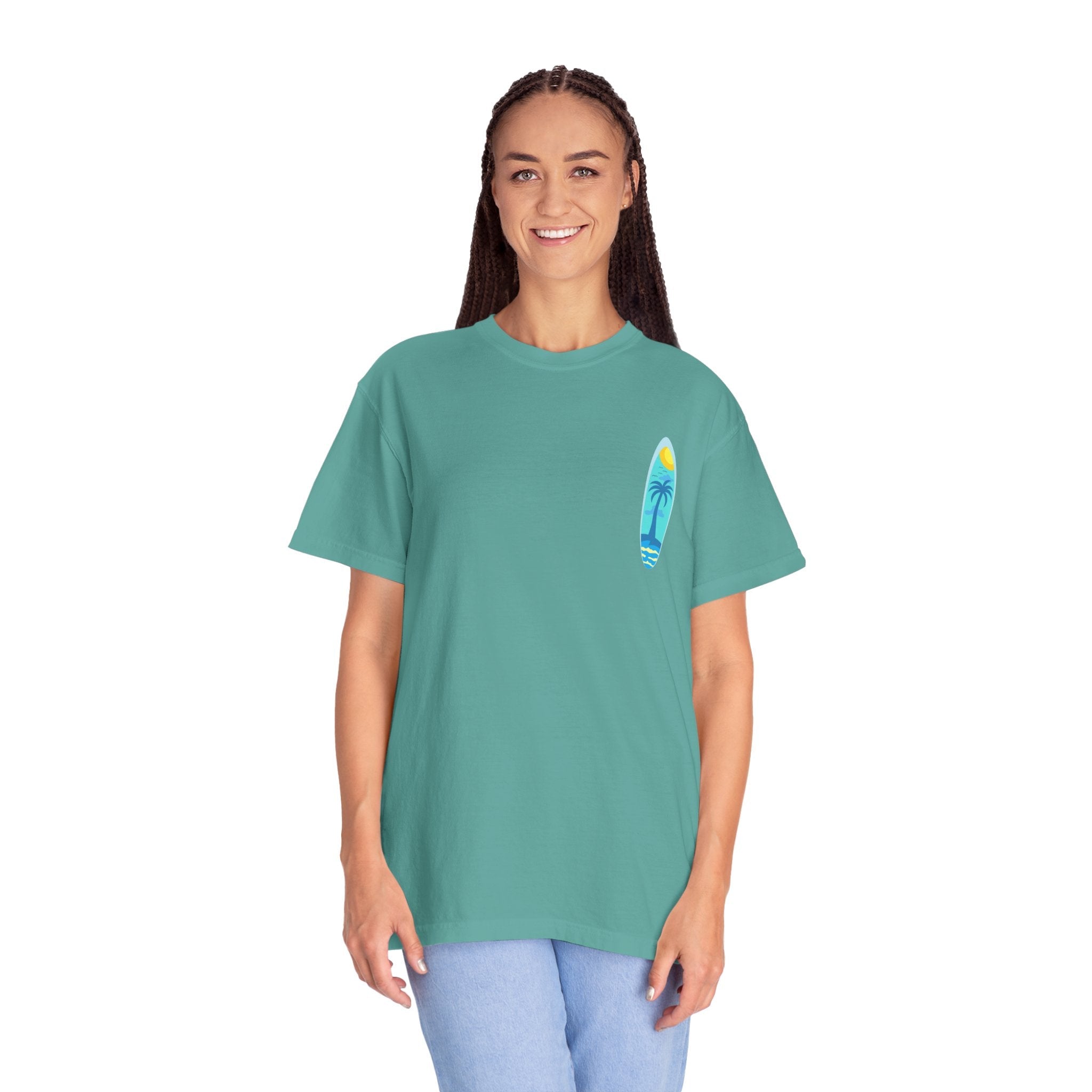 Surfing Graphic T-Shirt Tropical Surfboard Design - Etna Gift