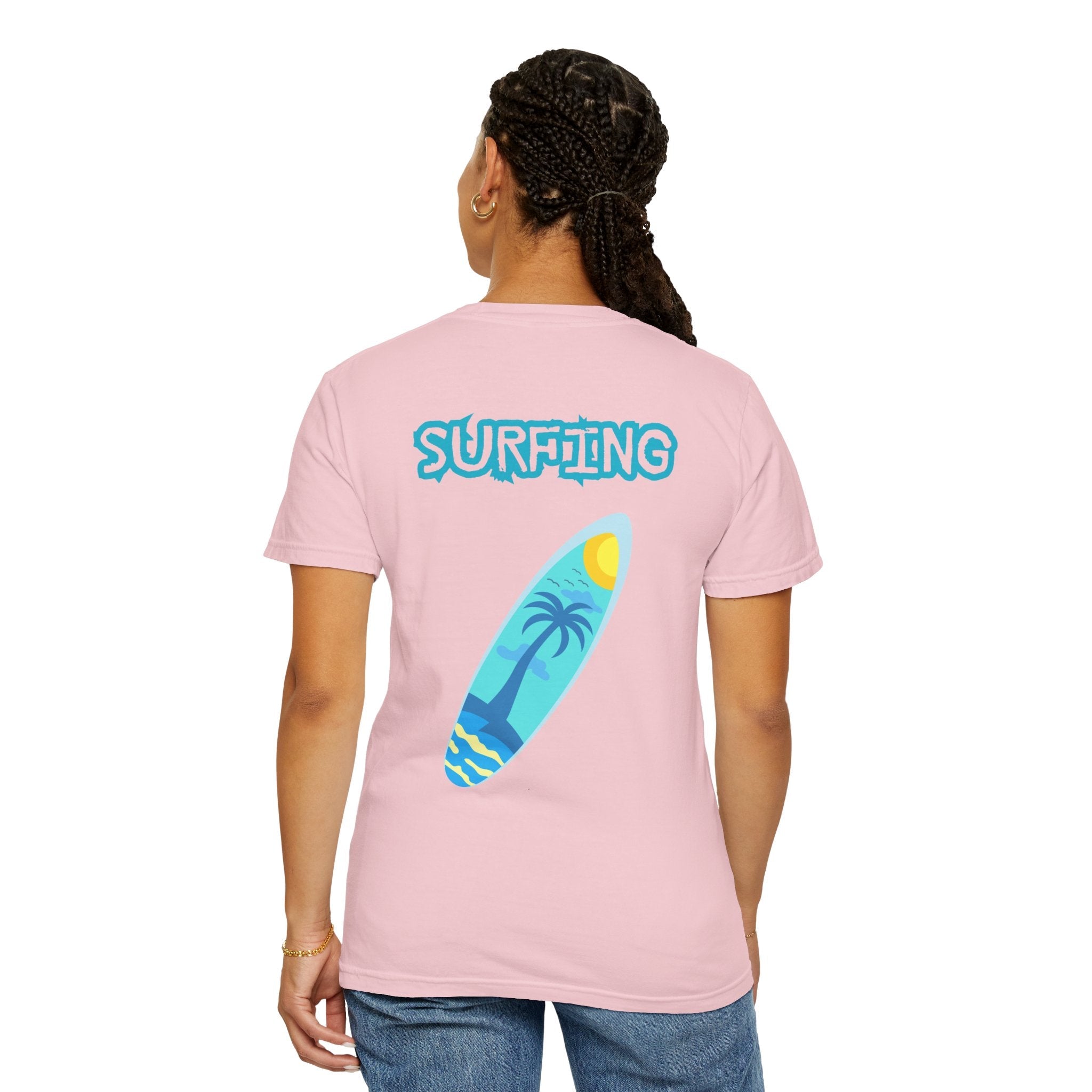 Surfing Graphic T-Shirt Tropical Surfboard Design - Etna Gift