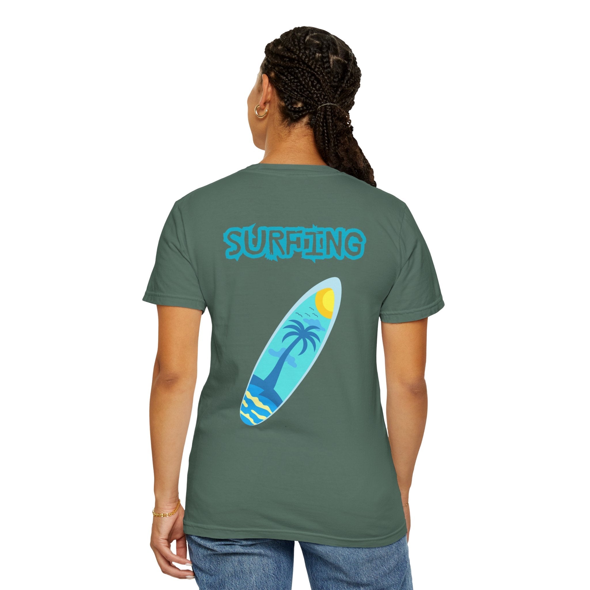 Surfing Graphic T-Shirt Tropical Surfboard Design - Etna Gift