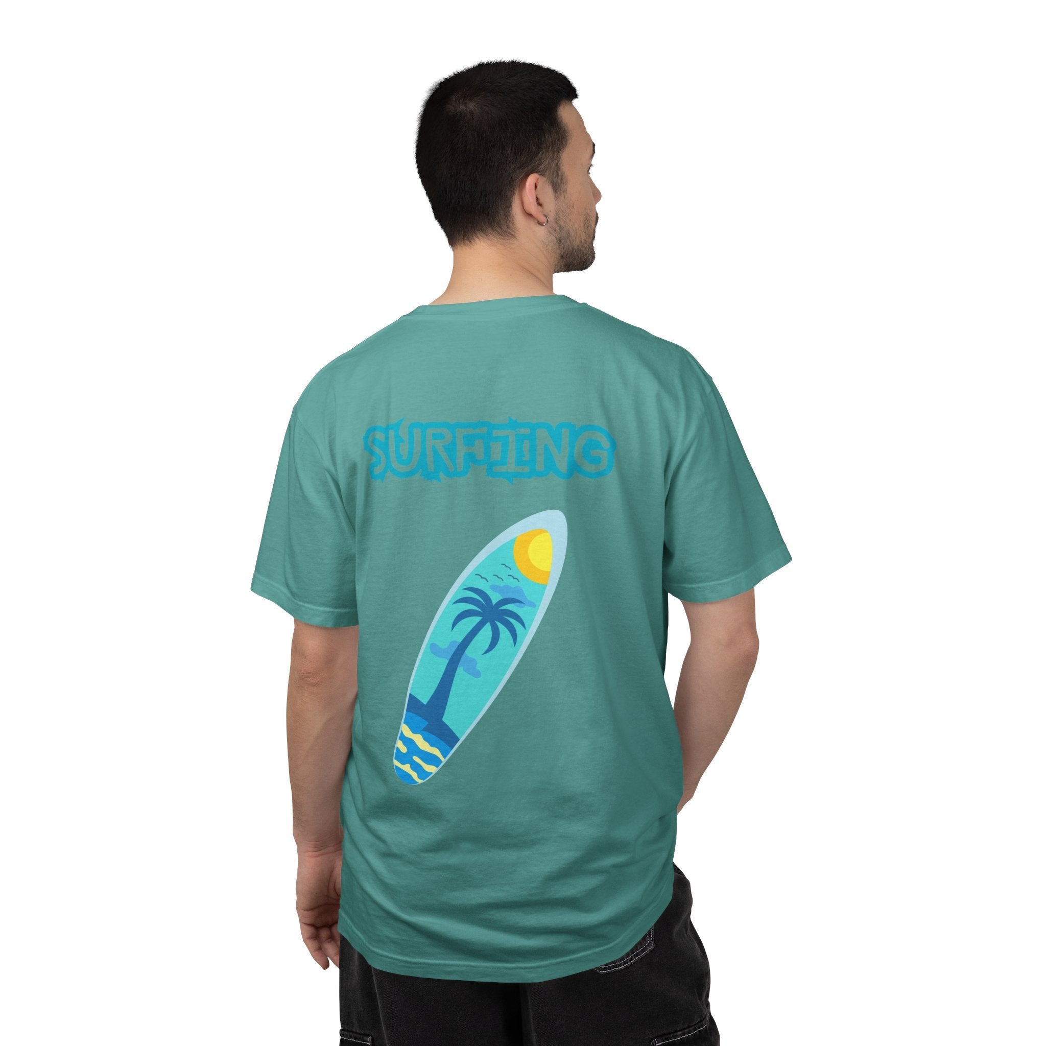 Surfing Graphic T-Shirt Tropical Surfboard Design - Etna Gift