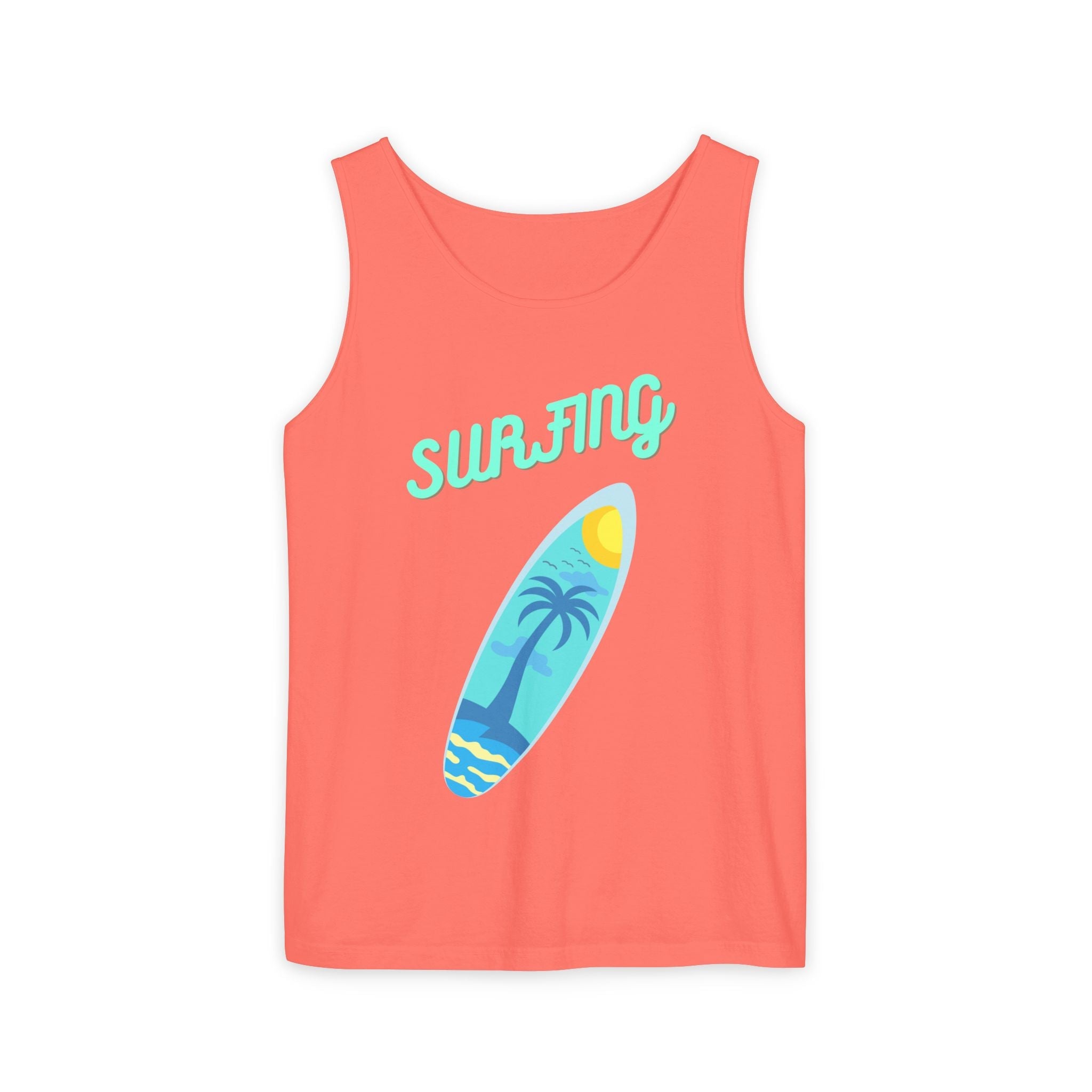 Surfing Graphic Tank Top Tropical Surfboard Beach Vibes - Etna Gift