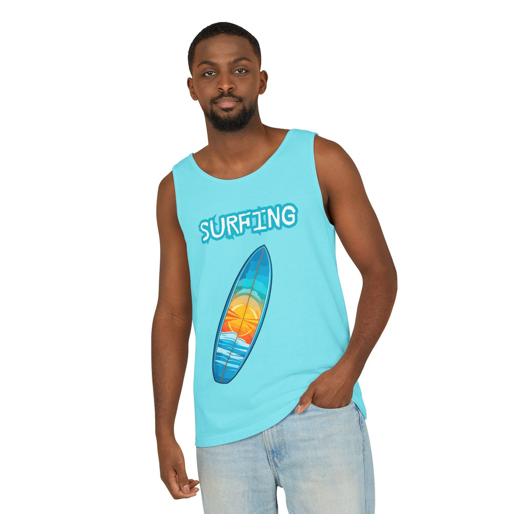 Surfing Tank Top Sunset Surfboard Beach Tank for Surfers & Summer Lovers - Etna Gift