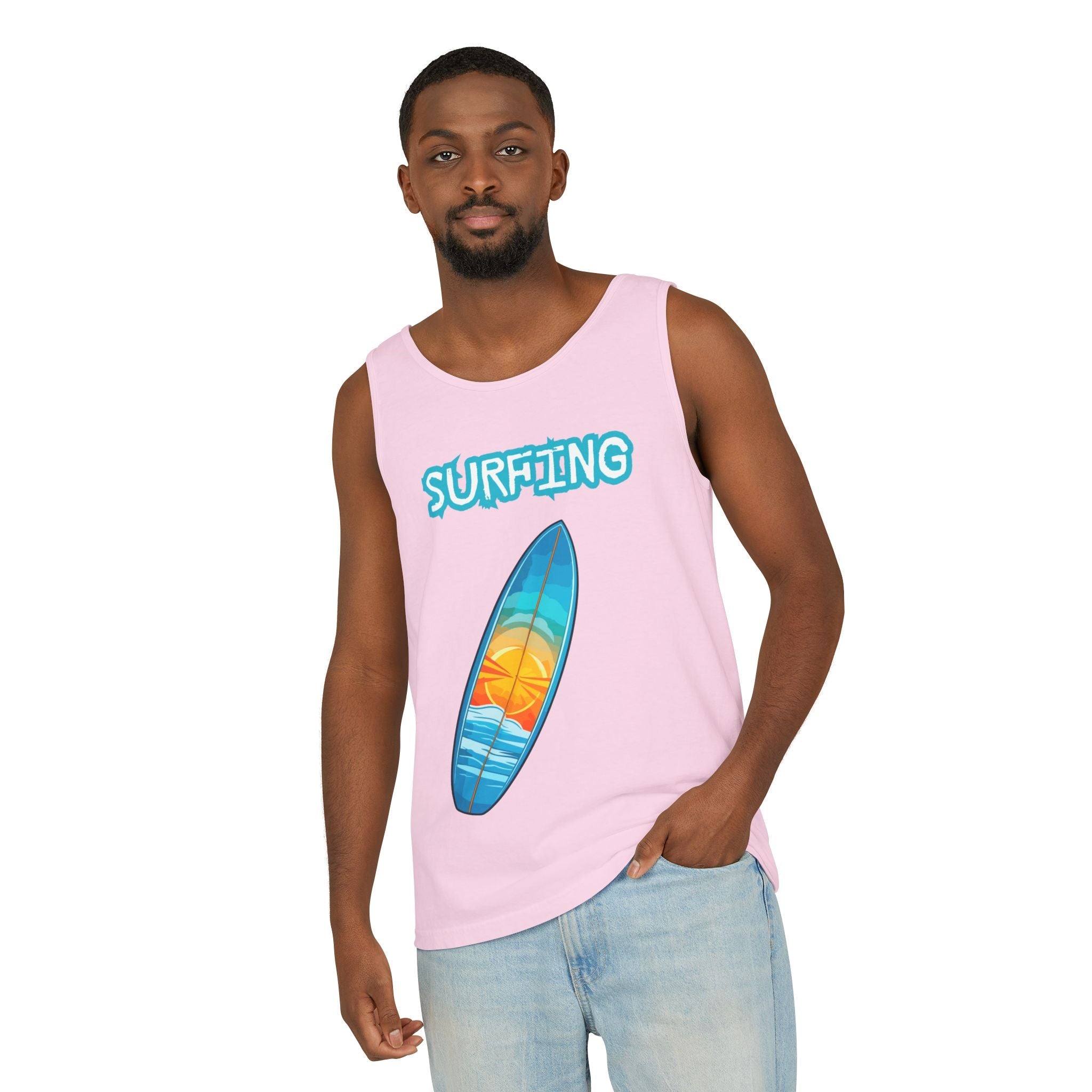 Surfing Tank Top Sunset Surfboard Beach Tank for Surfers & Summer Lovers - Etna Gift