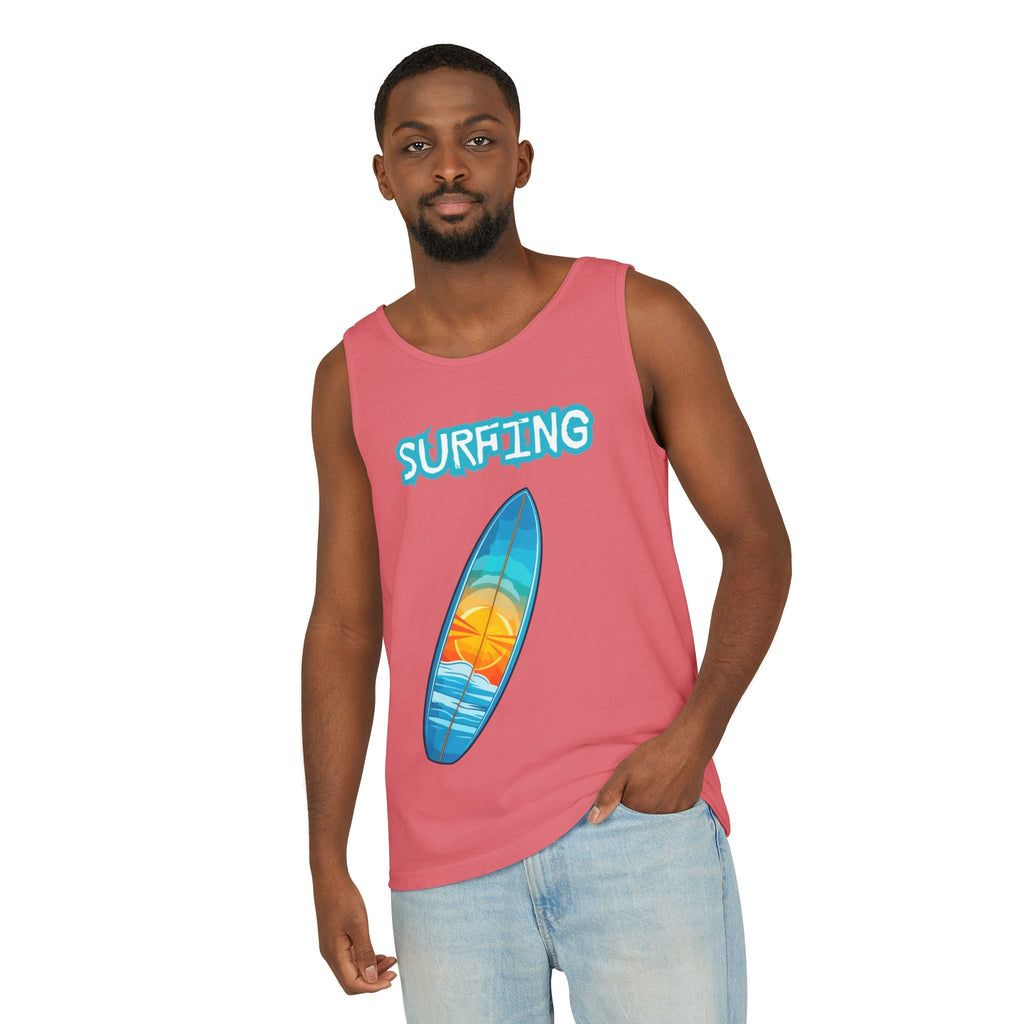 Surfing Tank Top Sunset Surfboard Beach Tank for Surfers & Summer Lovers - Etna Gift